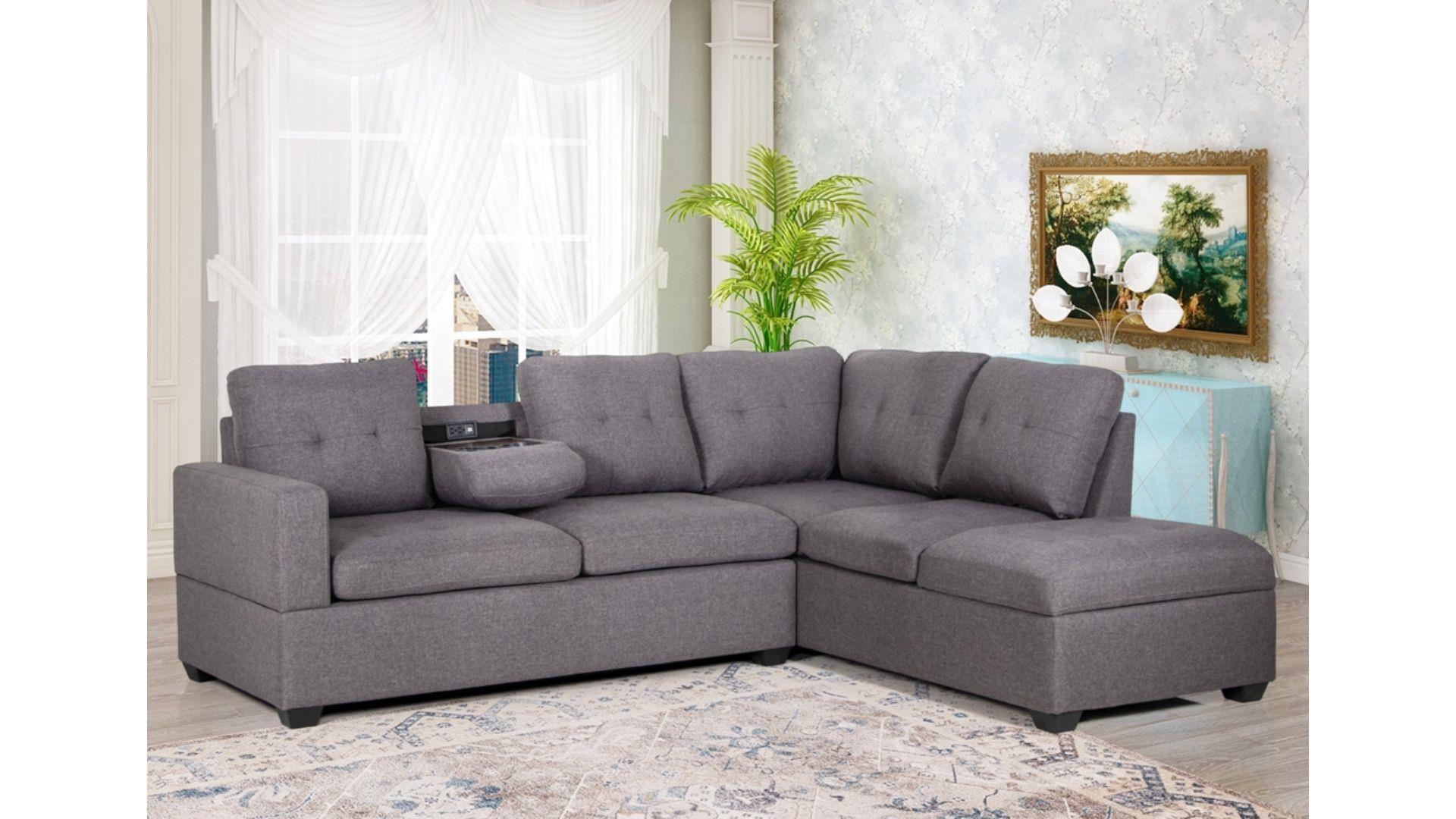 MIA Sofa Sectional Power Outlet