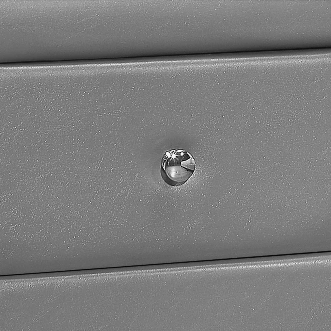 Veluxon – Table de chevet – Aspect cuir gris