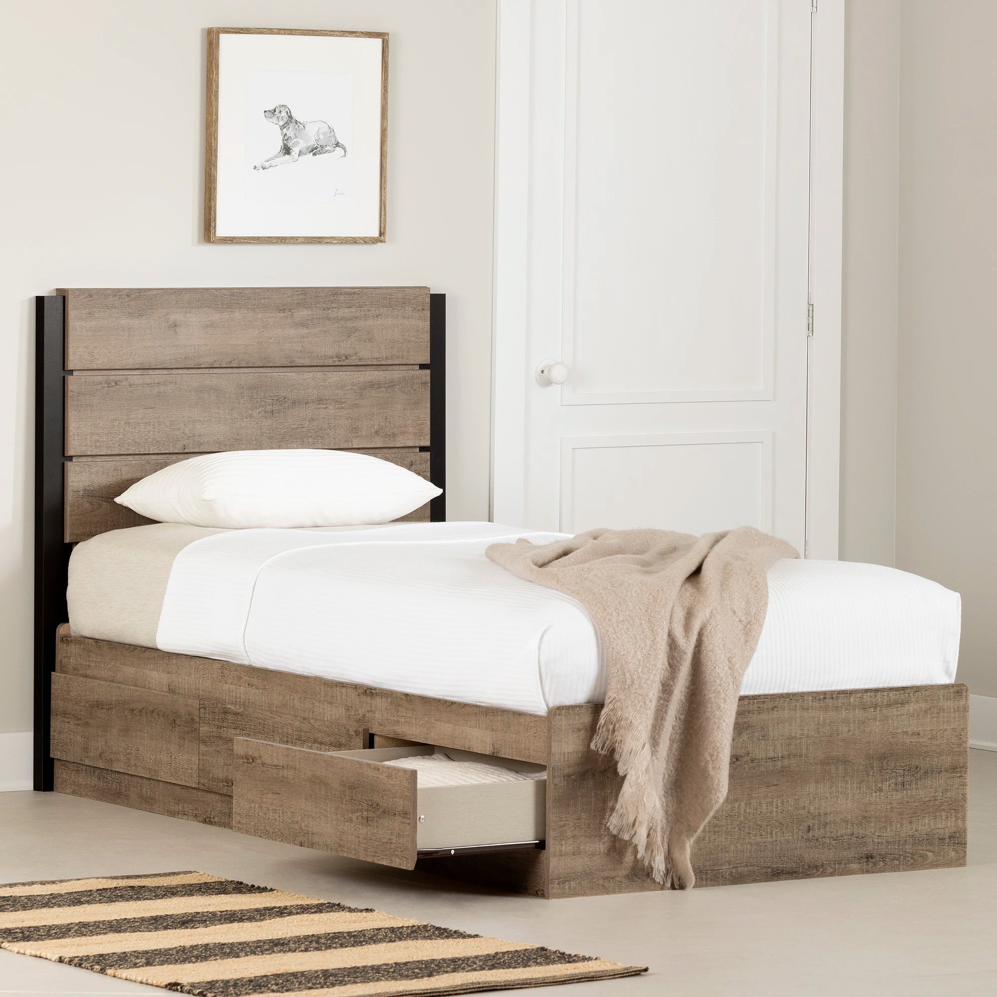 Mates Bed with 3 Drawers and Headboard Set - Arlen