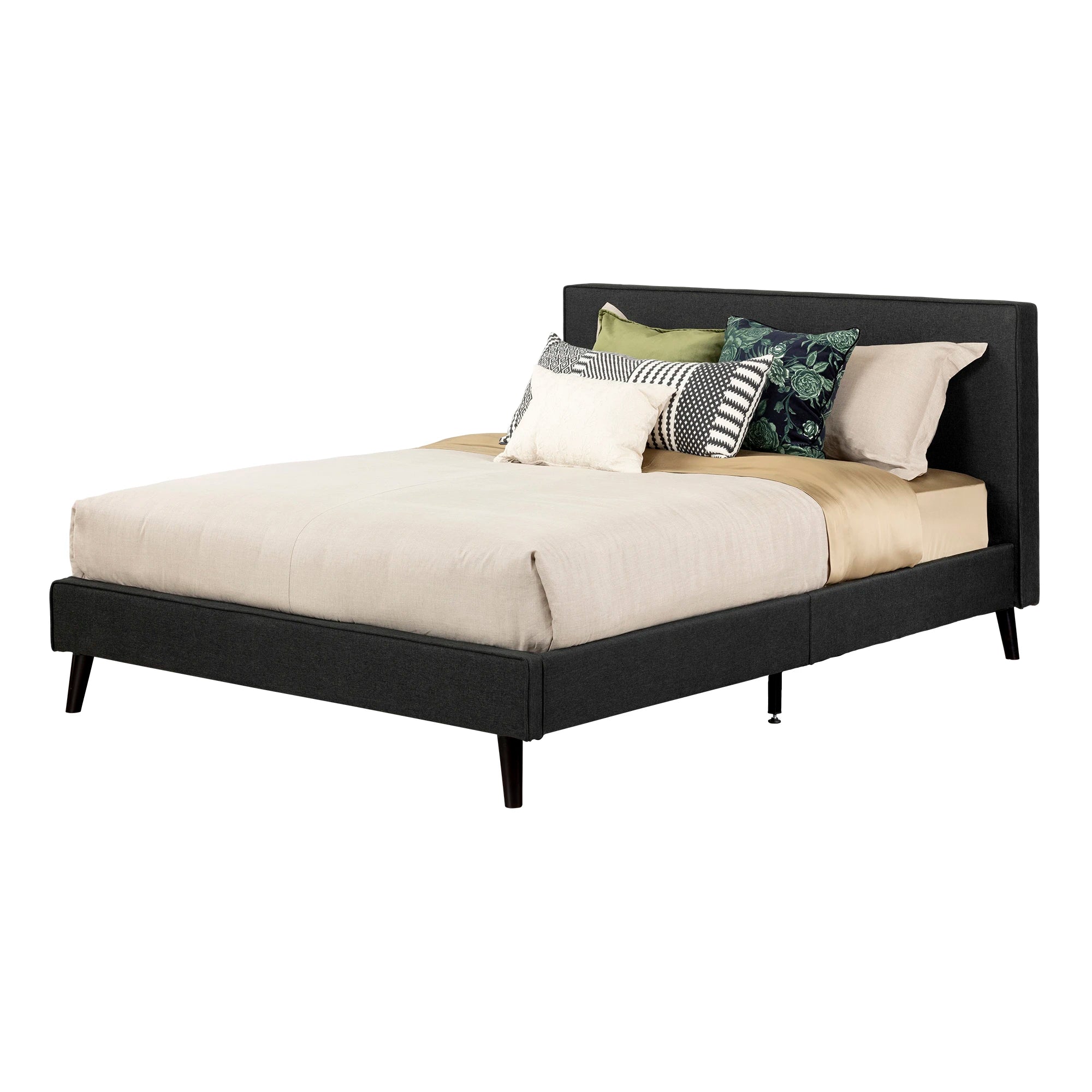 Modern Upholstered Platform Bed and Headboard - Gravity