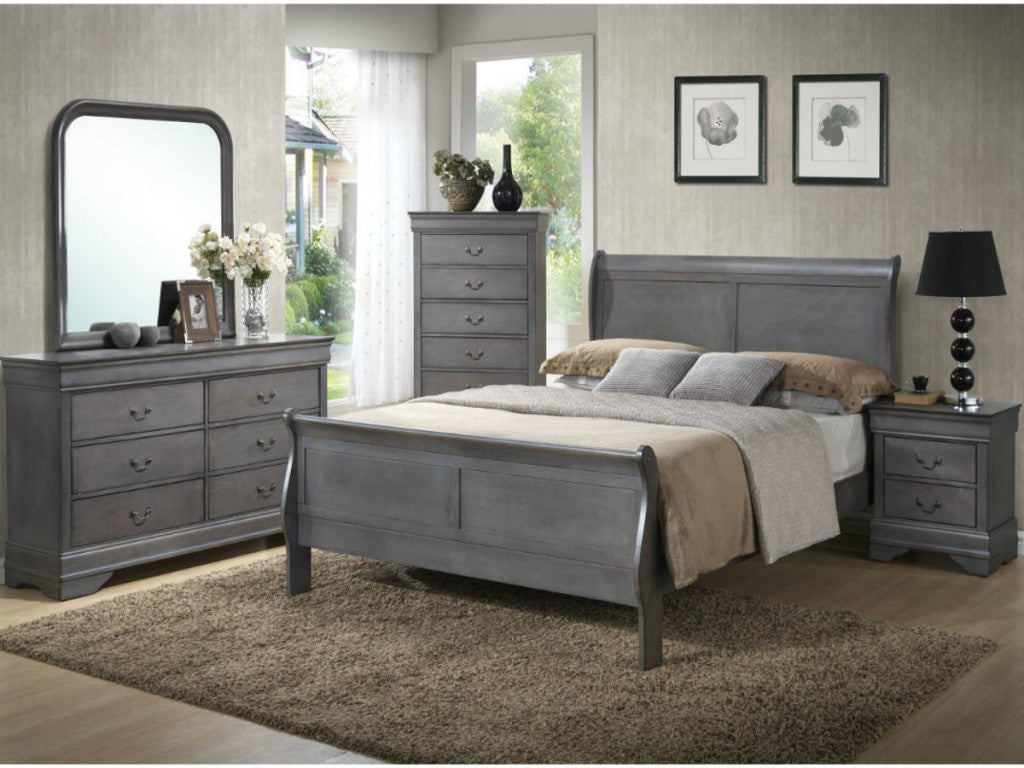 LOUIS PHILLIP - BEDROOM SET SLEIGH DESIGN - 8 PC