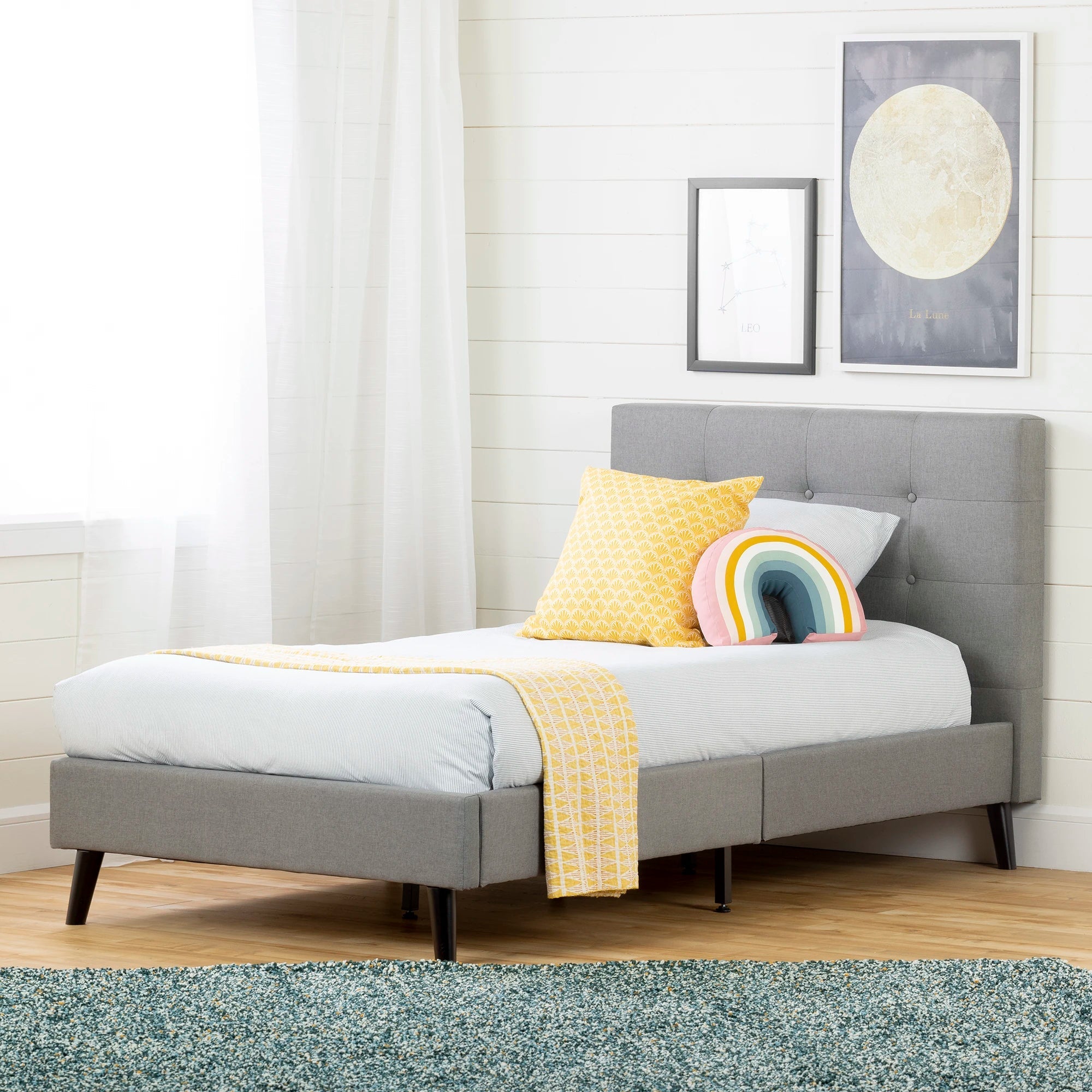 Upholstered Platform Bed and Headboard - Fusion