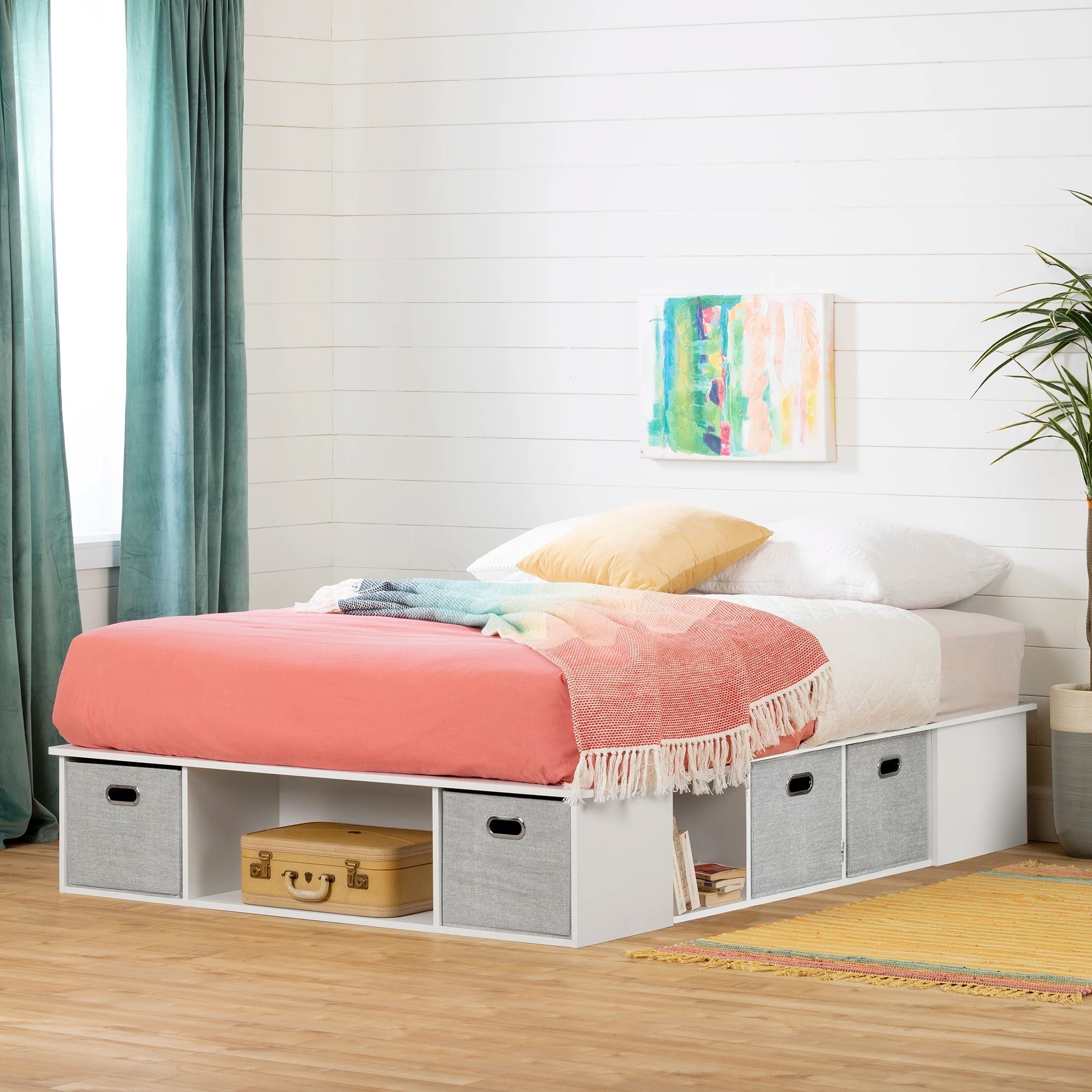 Storage Platform Bed with Baskets - Flexible