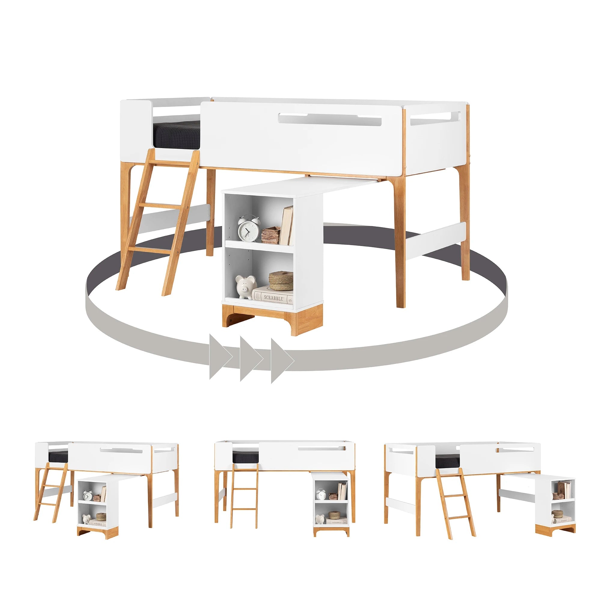 Lit mezzanine avec bureau - Bebble