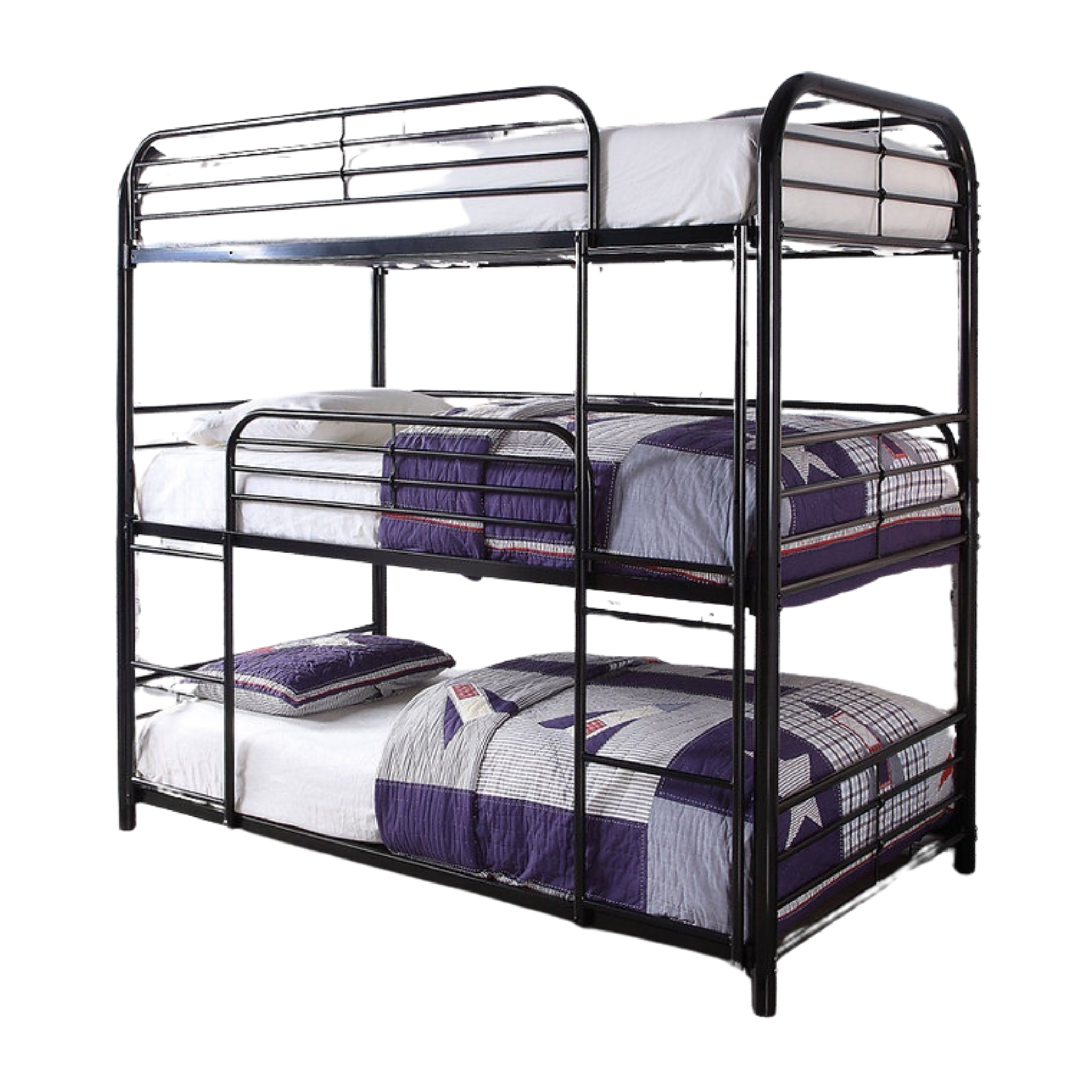 Single Triple Black Bunk Bed 503