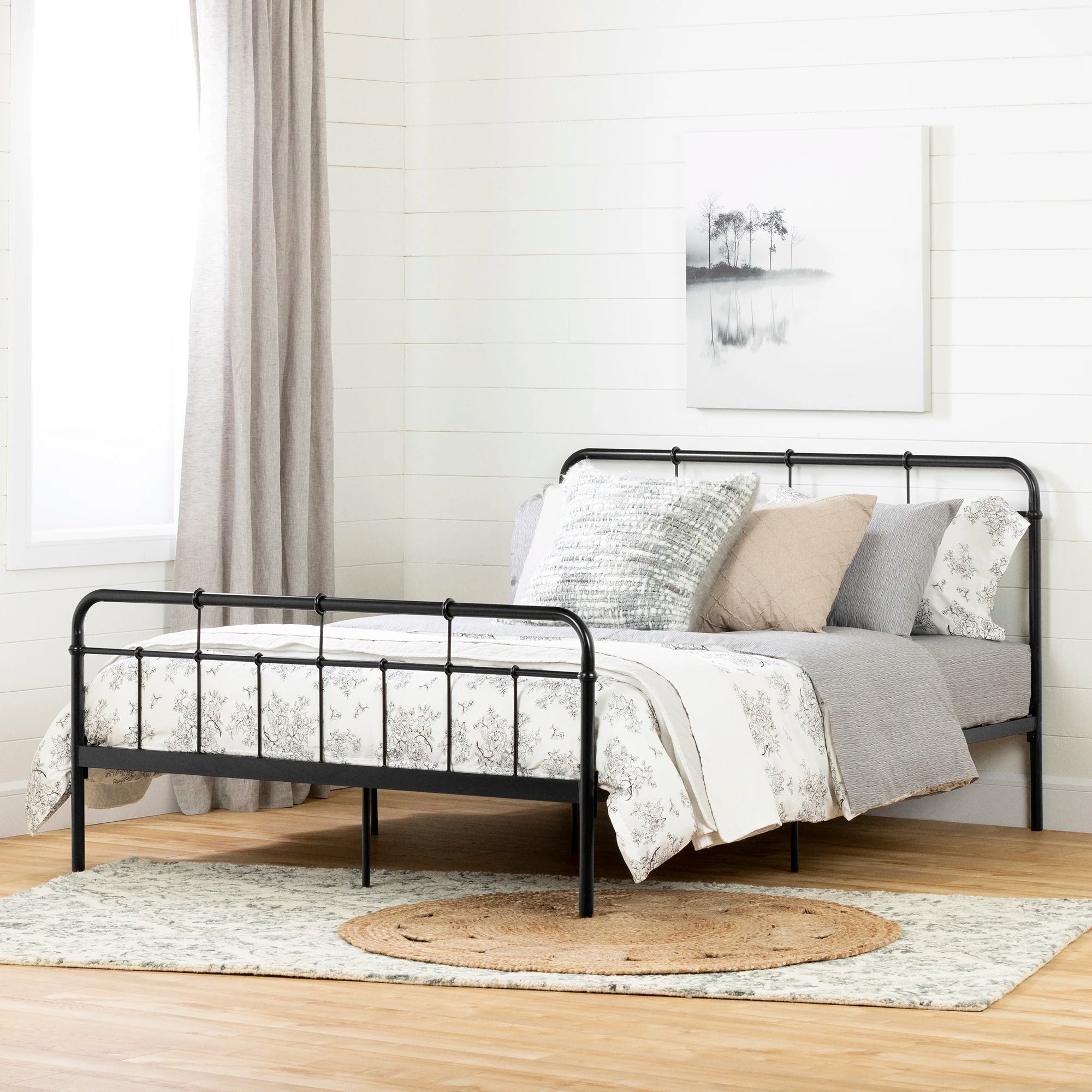 Metal Platform Bed with headboard - Plenny