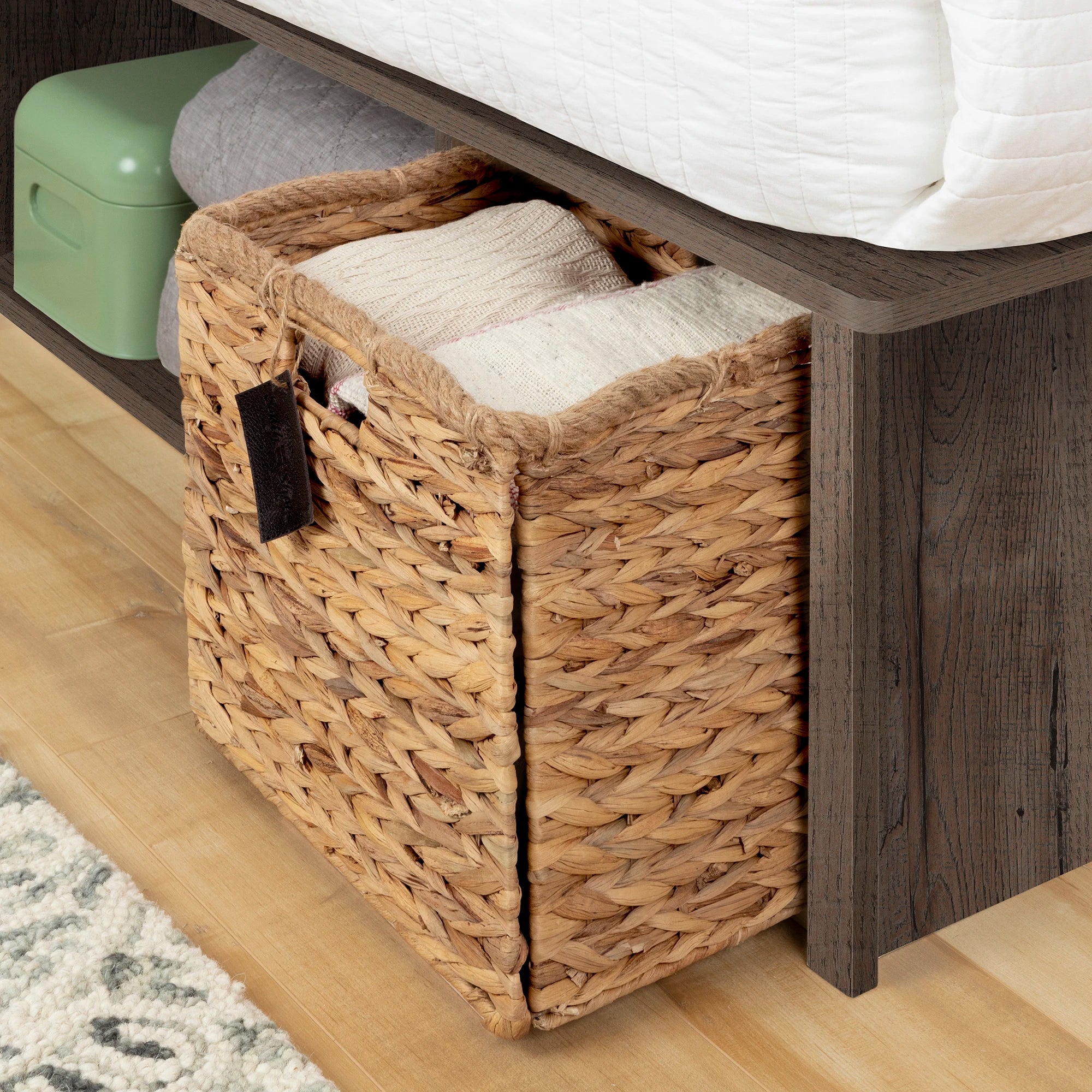 Storage Platform Bed with Wicker Baskets - Avilla