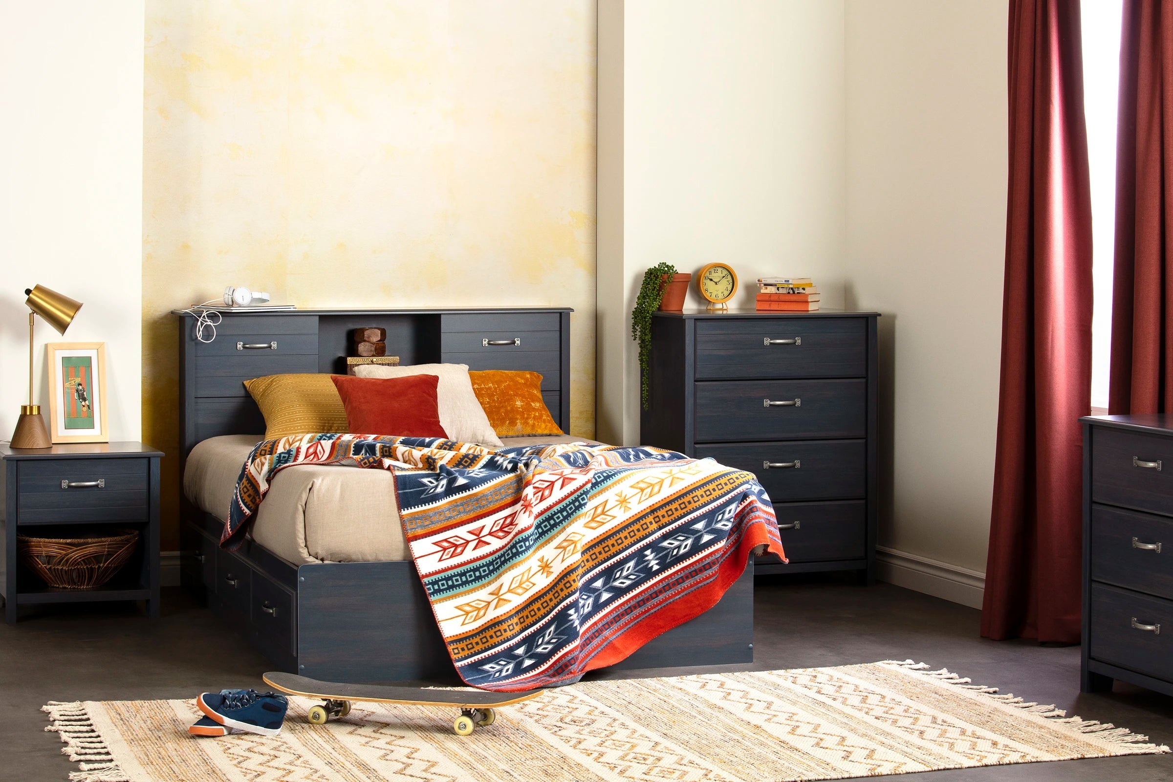 Storage Bed and Bookcase Headboard Set - Ulysses