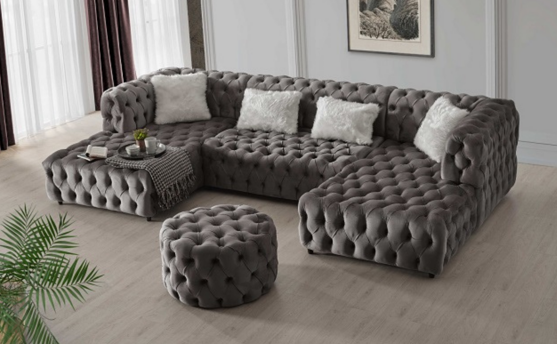 VALENTINO - Reversible U-Shaped Sofa Sectional