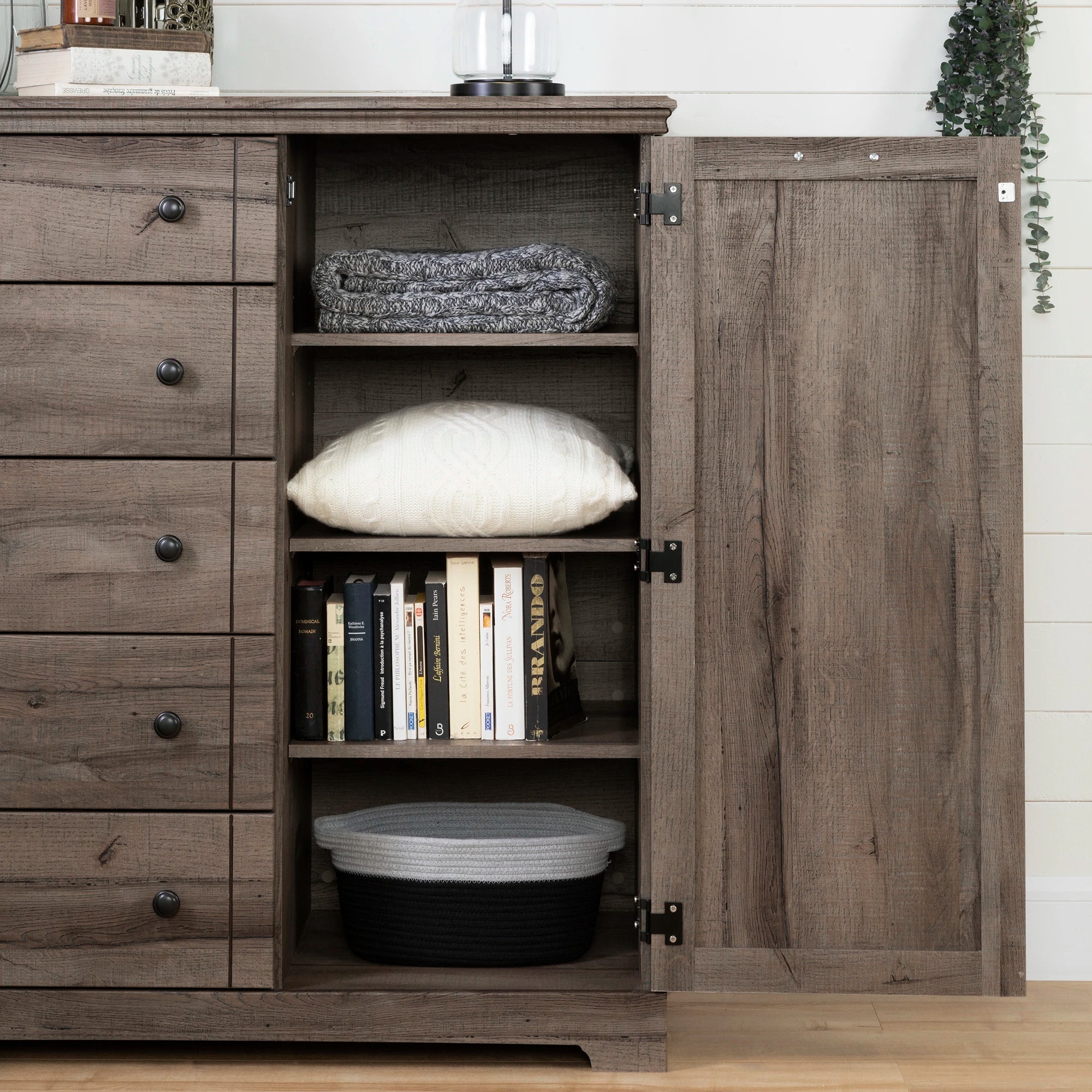 Door Chest with 5 Drawers - Avilla