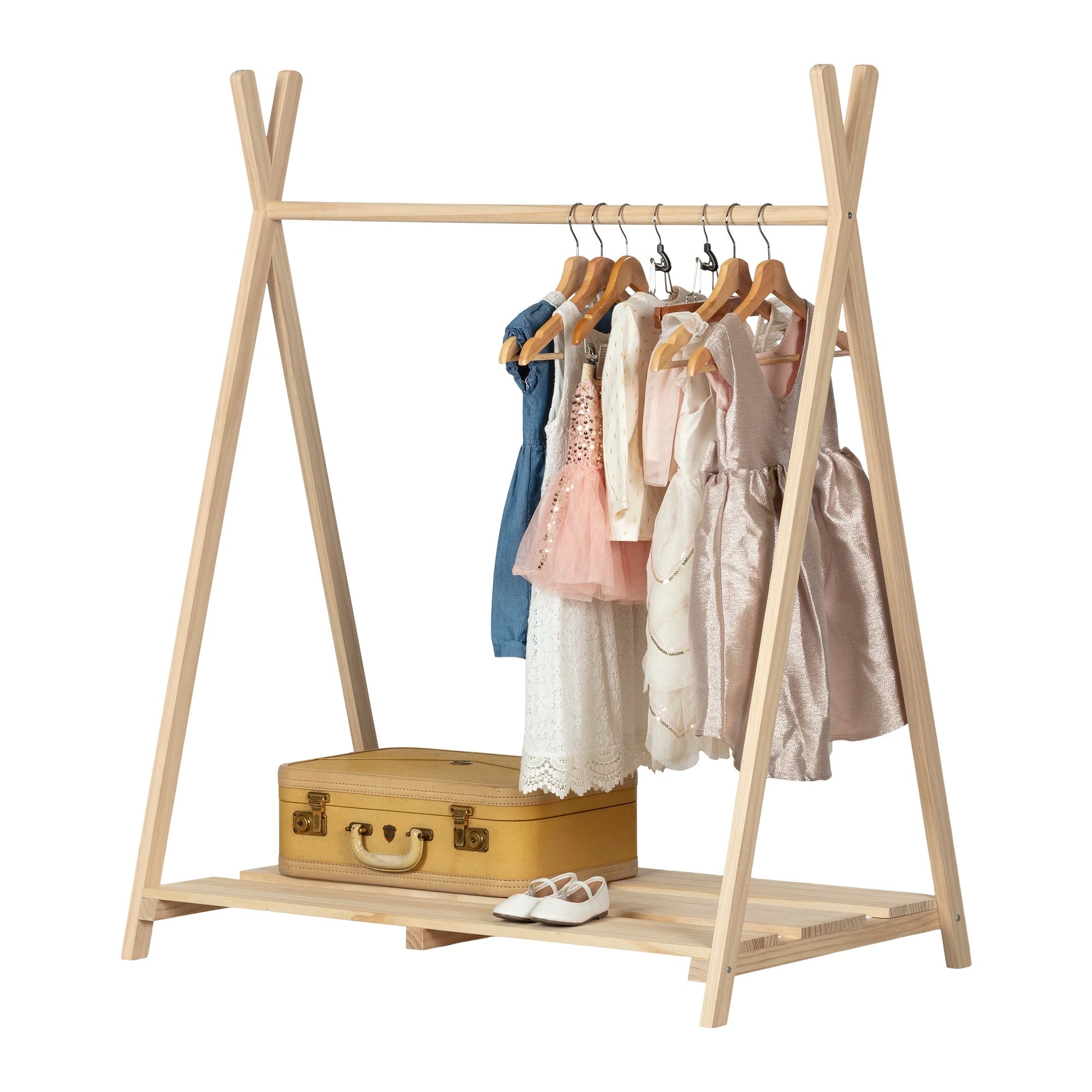 Wooden Scandinavian Clothes Rack for Kids - Sweedi