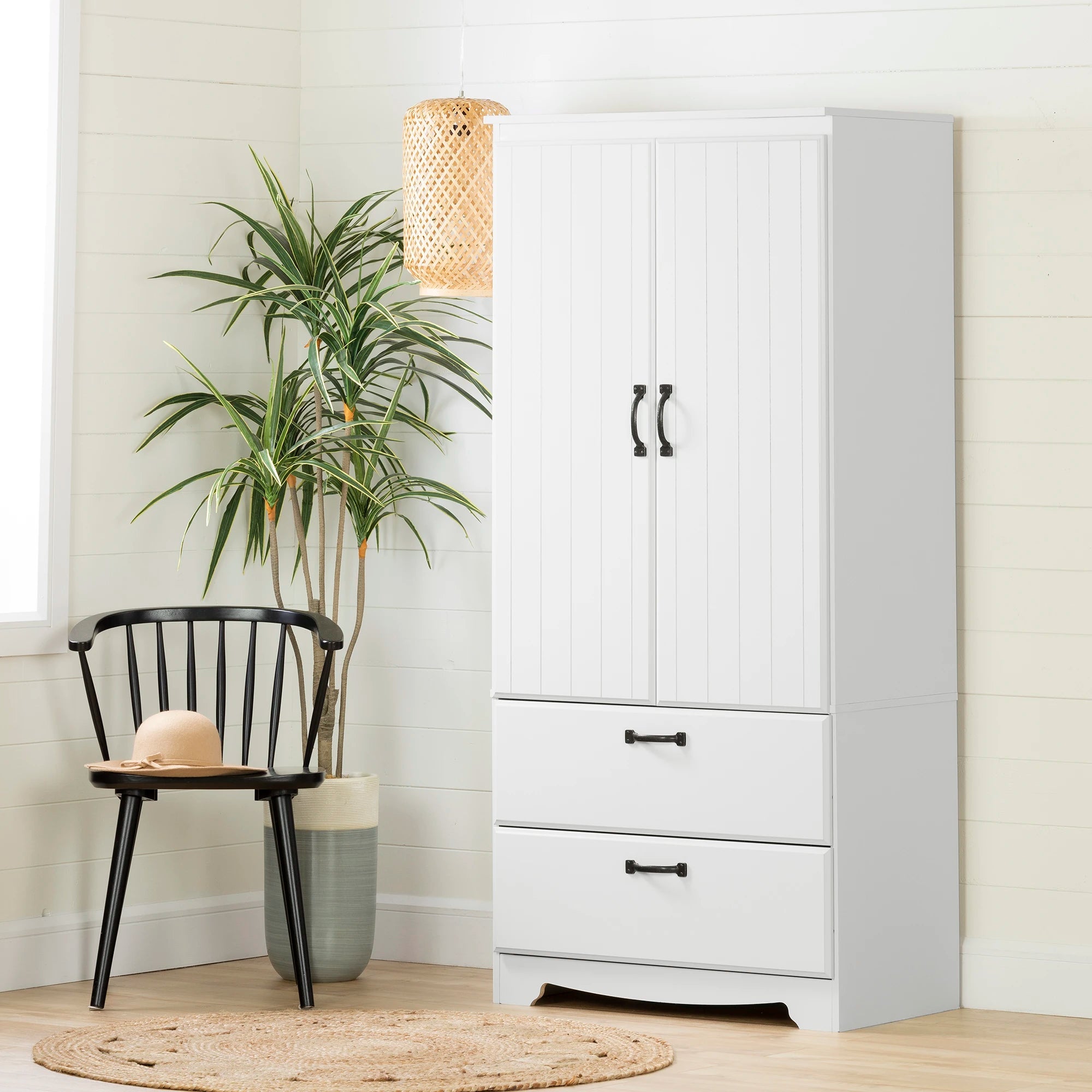 Wardrobe Armoire with Doors and Drawers - Farnel