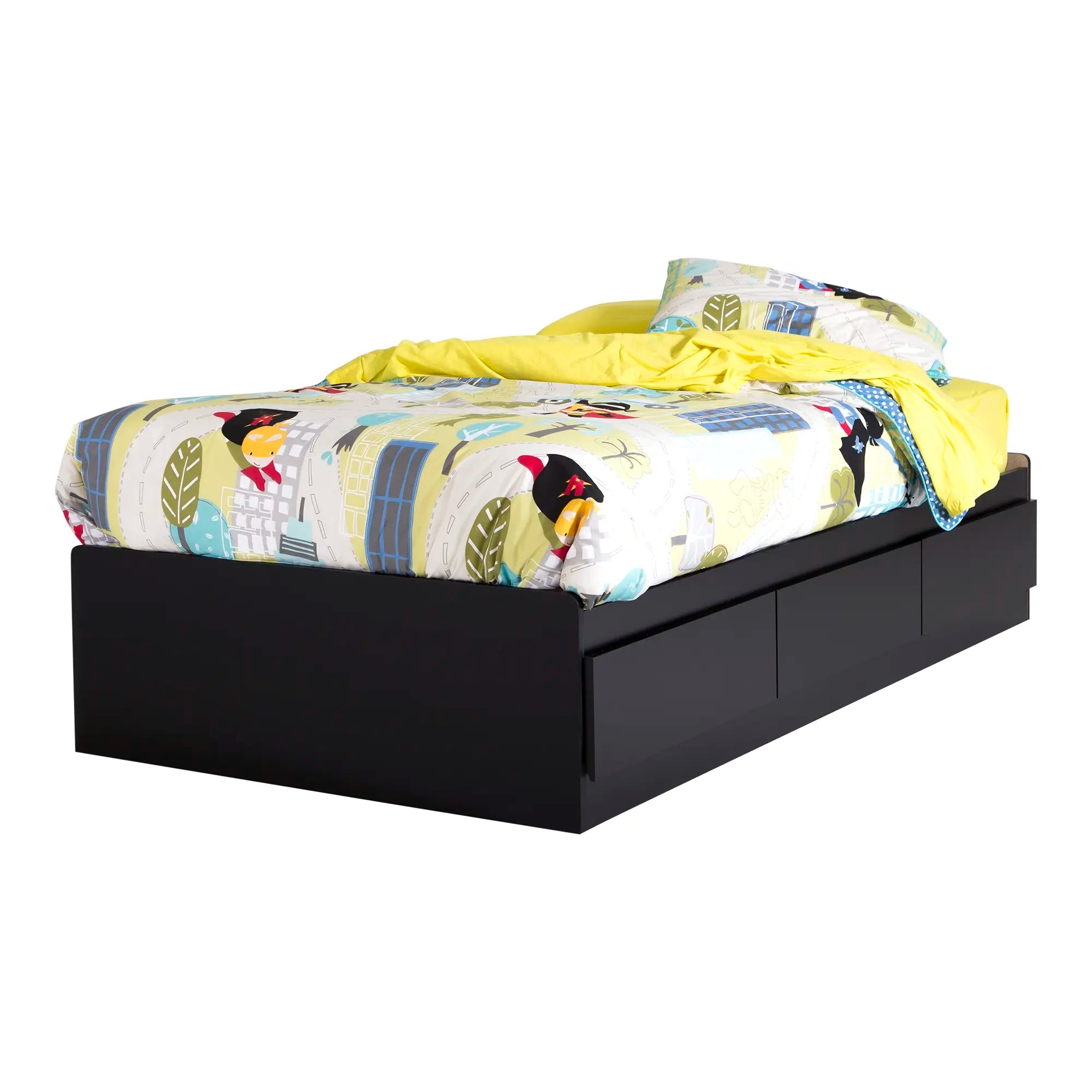 Mate's Platform Storage Bed with 3 Drawers - Vito