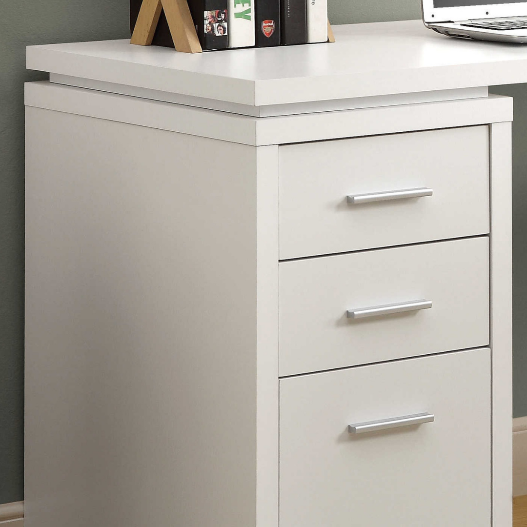 Cornerix – Bureau d'ordinateur en forme de L – Blanc