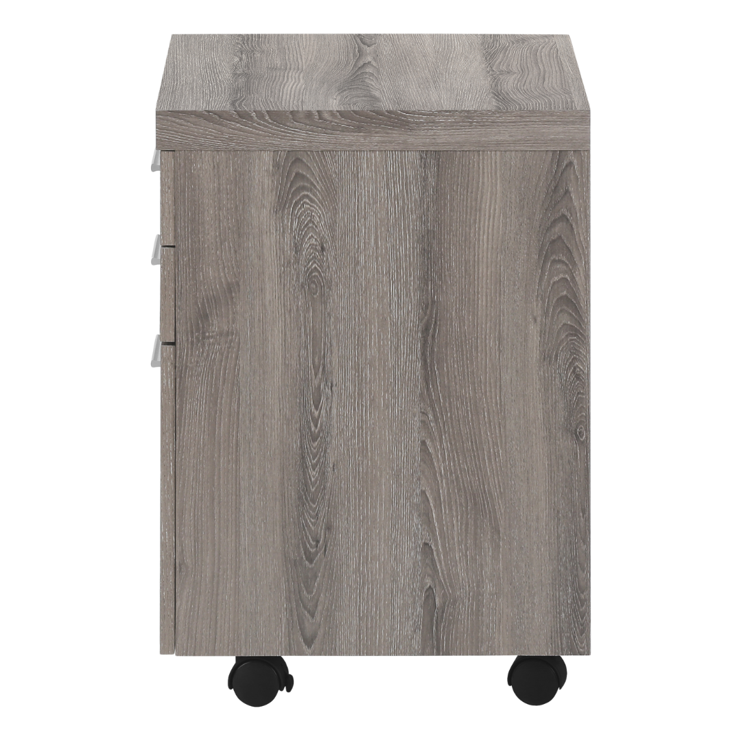 Rustelo – 3-Drawer Filing Cabinet – Dark Taupe