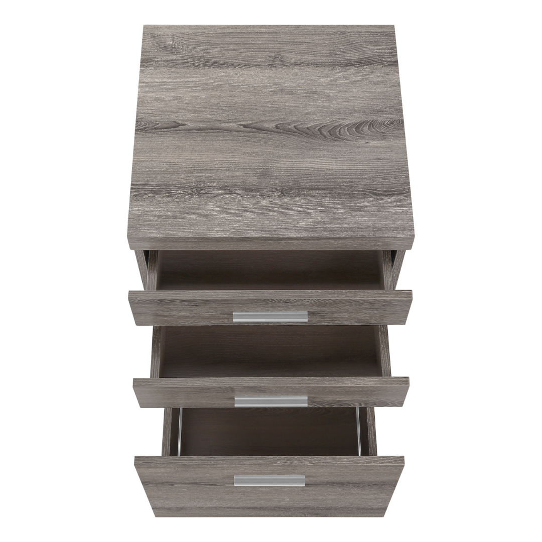 Rustelo – 3-Drawer Filing Cabinet – Dark Taupe