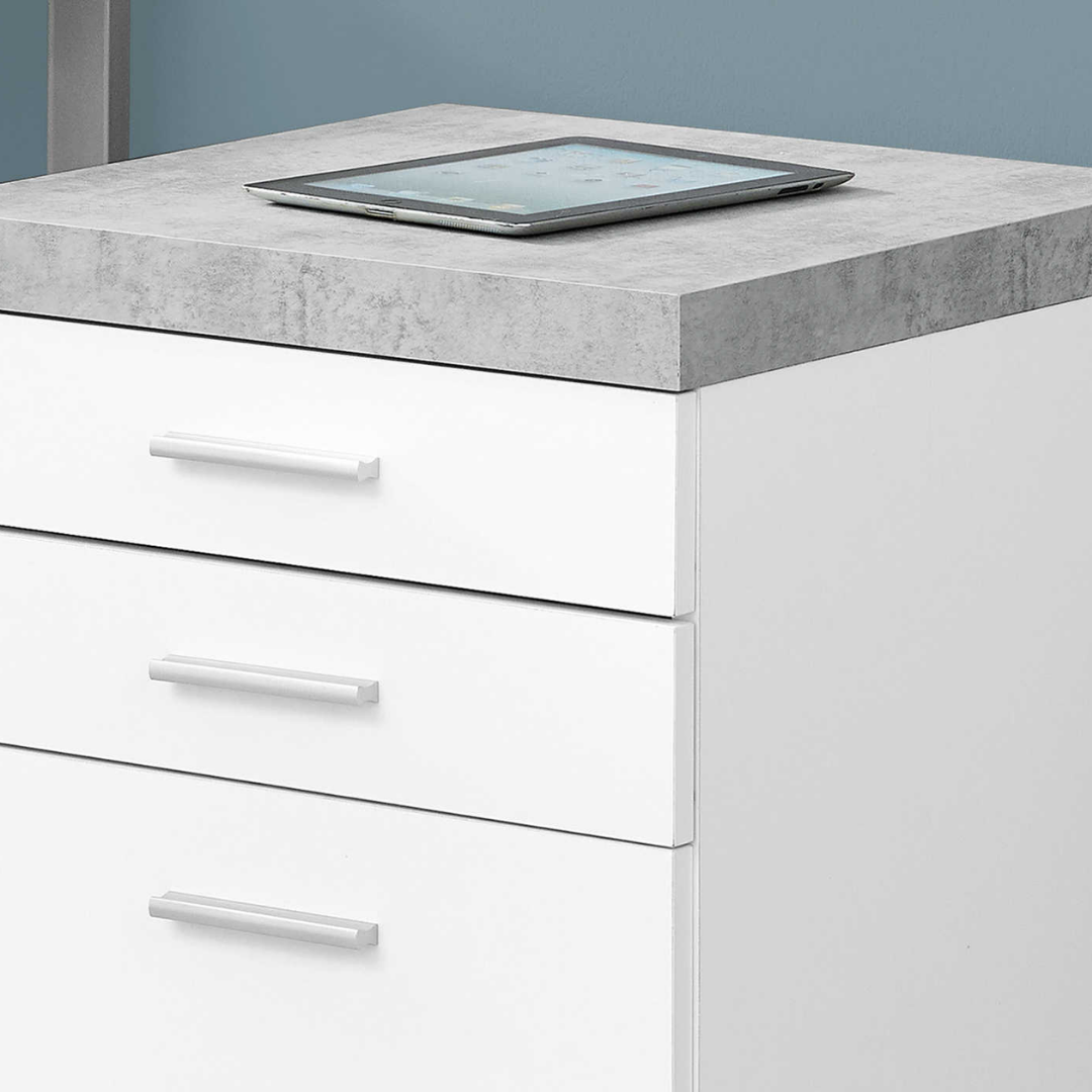 Rustelo – 3-Drawer Filing Cabinet – White Cement Look