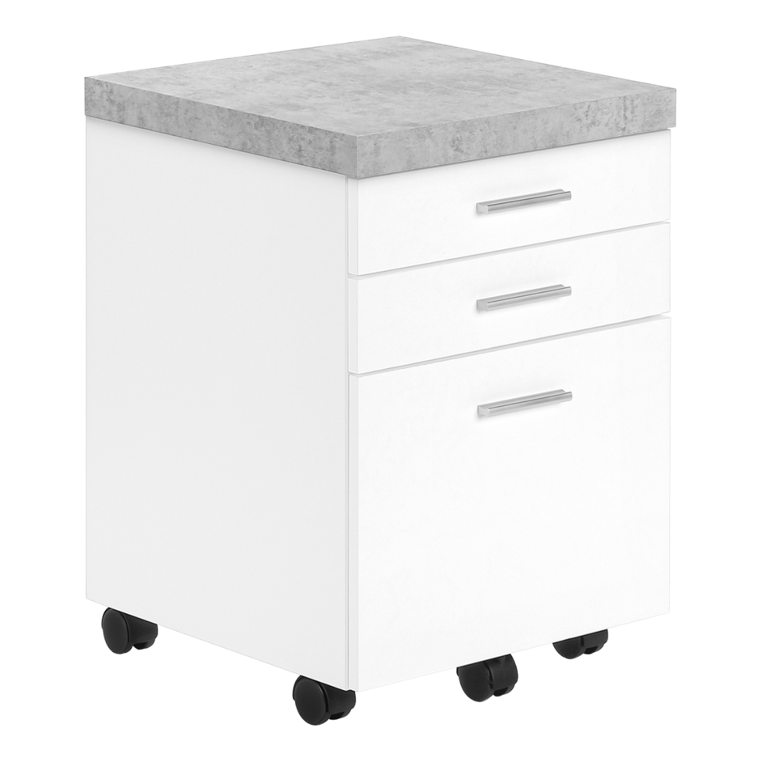 Rustelo – Classeur à 3 tiroirs – Aspect ciment blanc