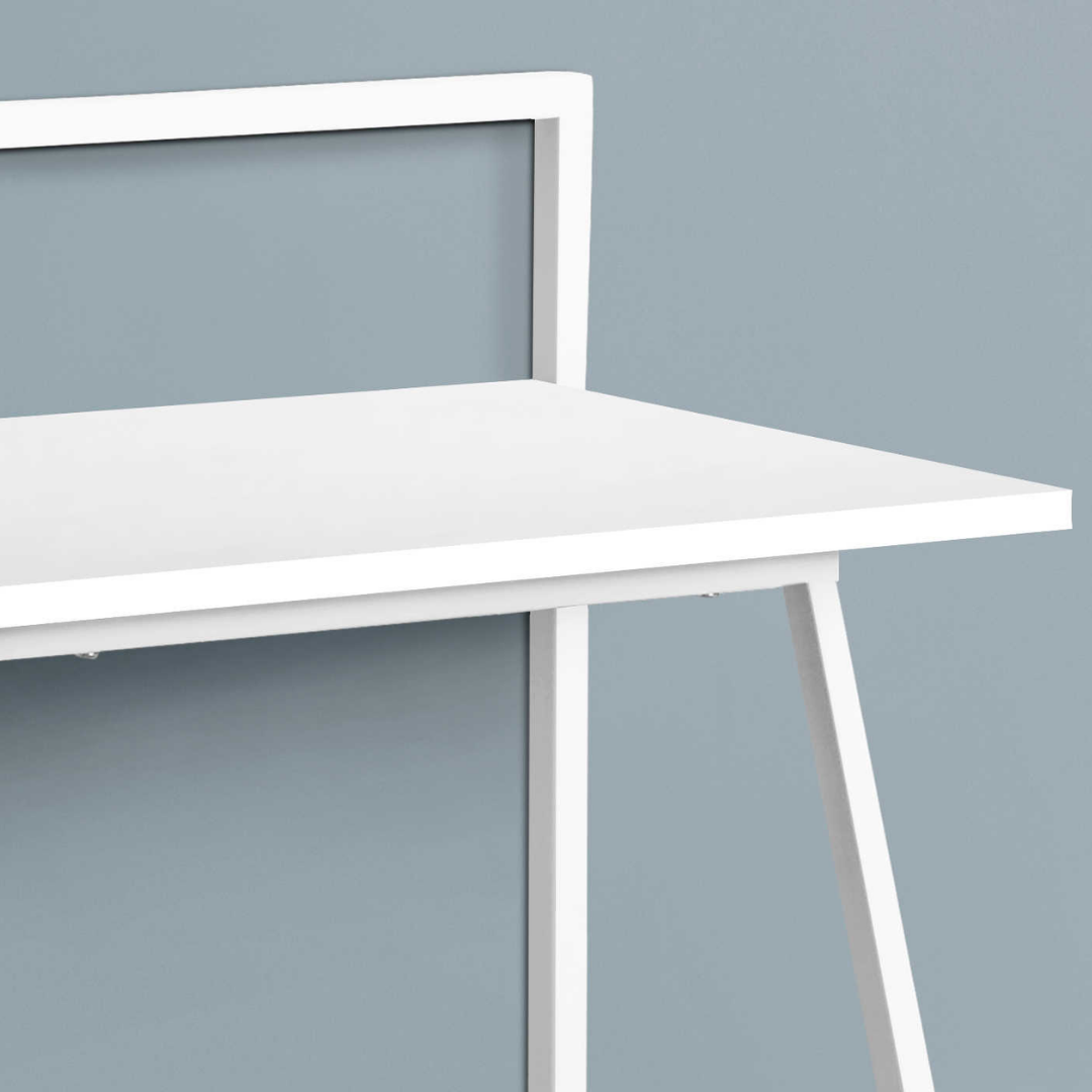 Juvenixa – Bureau d'ordinateur – Blanc / Métal blanc