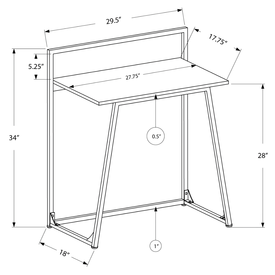 Juvenixa – Bureau d'ordinateur – Blanc / Métal blanc