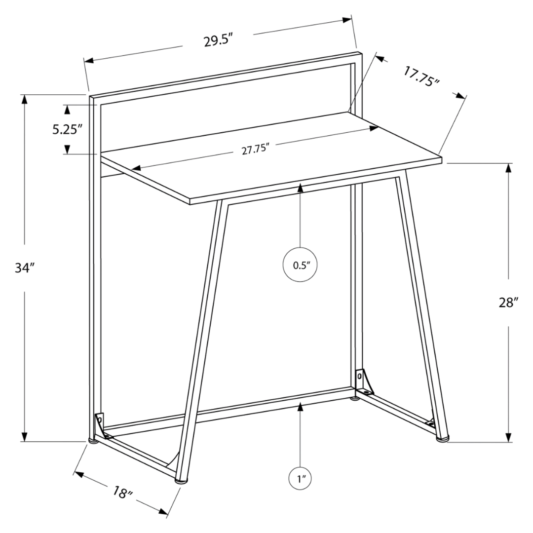 Juvenixa – Computer Desk – Black / Black Metal