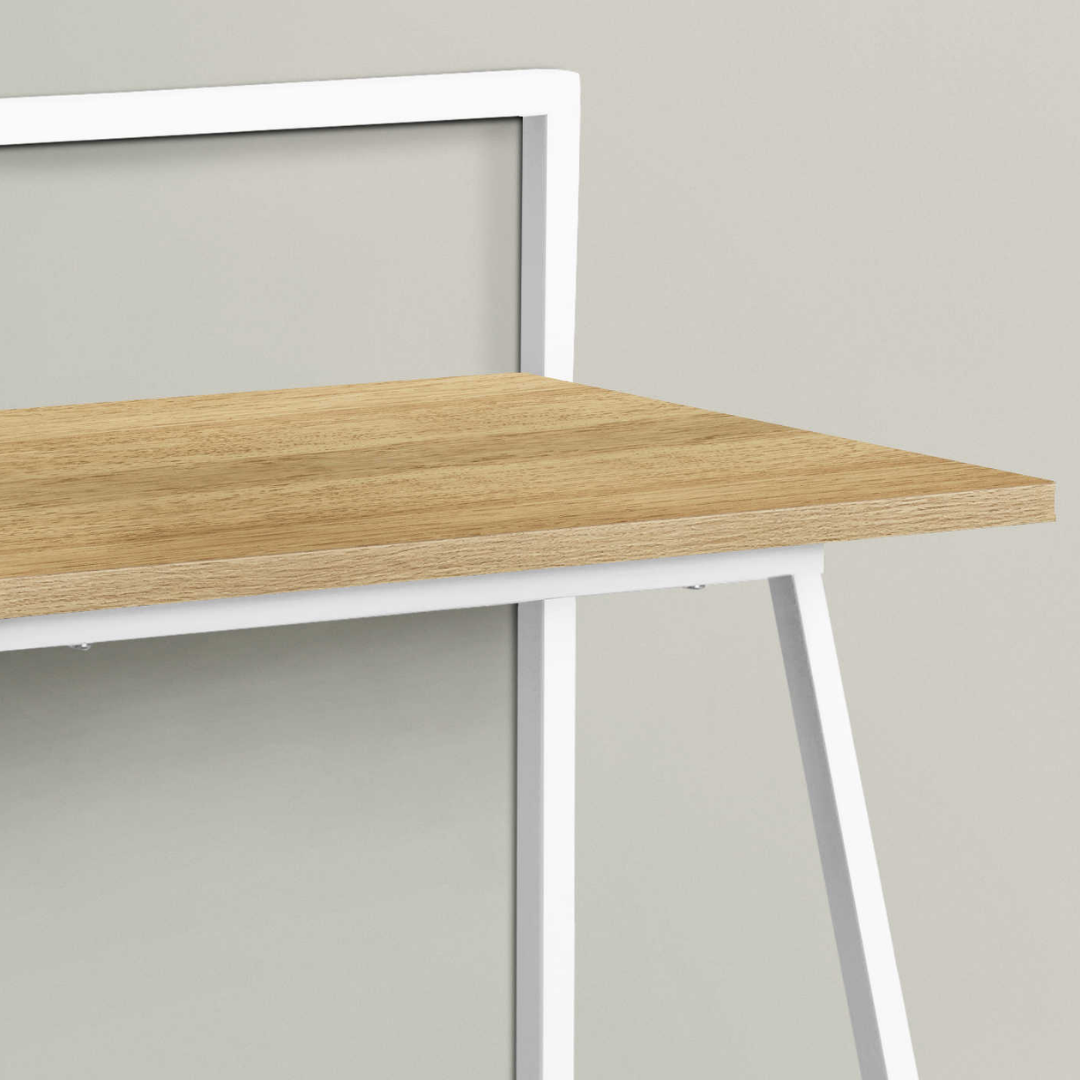 Juvenixa – Computer Desk – Natural / White Metal