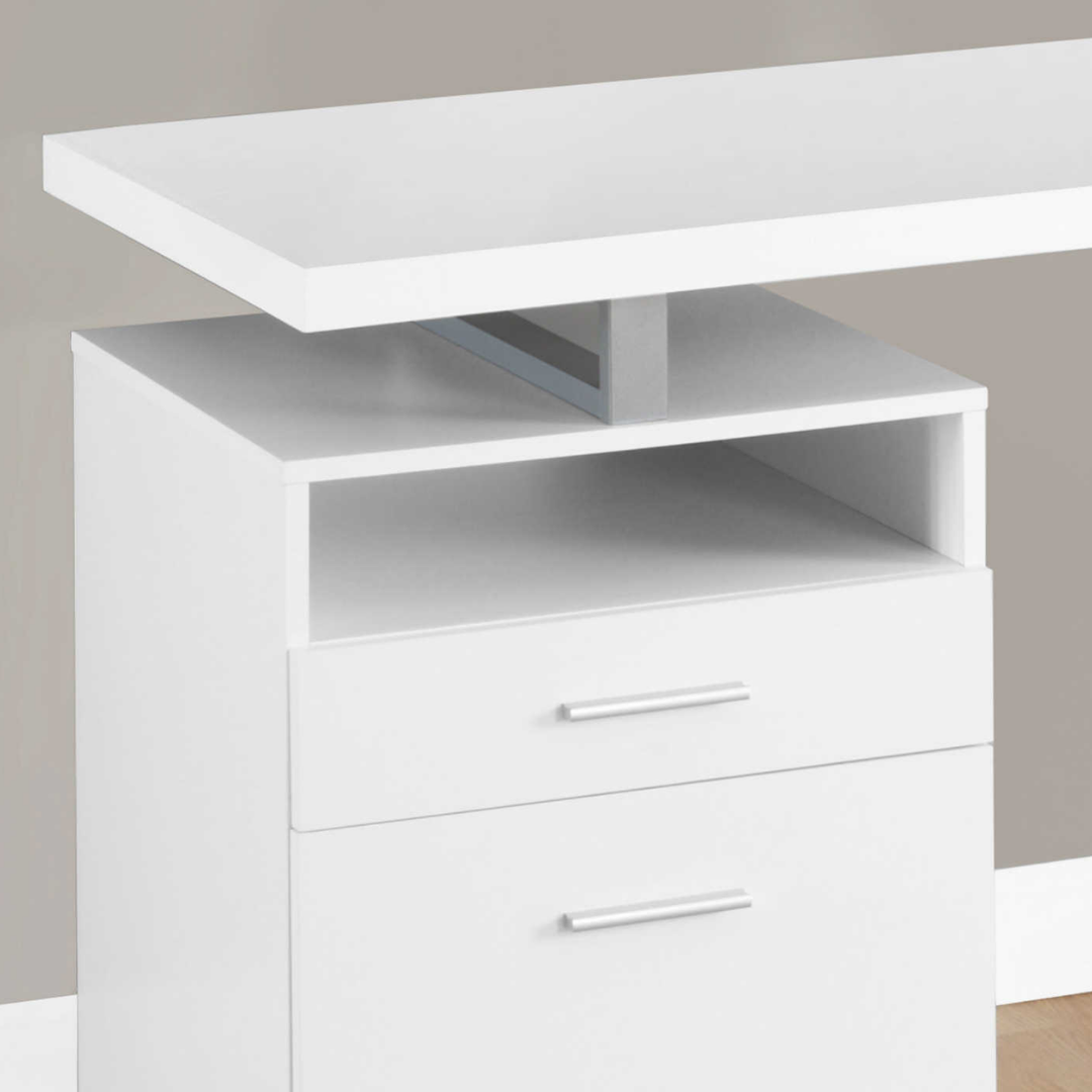 Storvion – Bureau d'ordinateur – Métal blanc/argenté