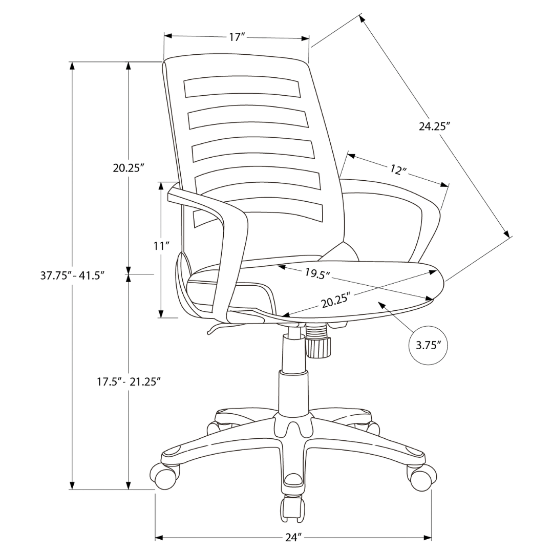 Aerolite – Chaise de bureau mi-haute en maille – Noire