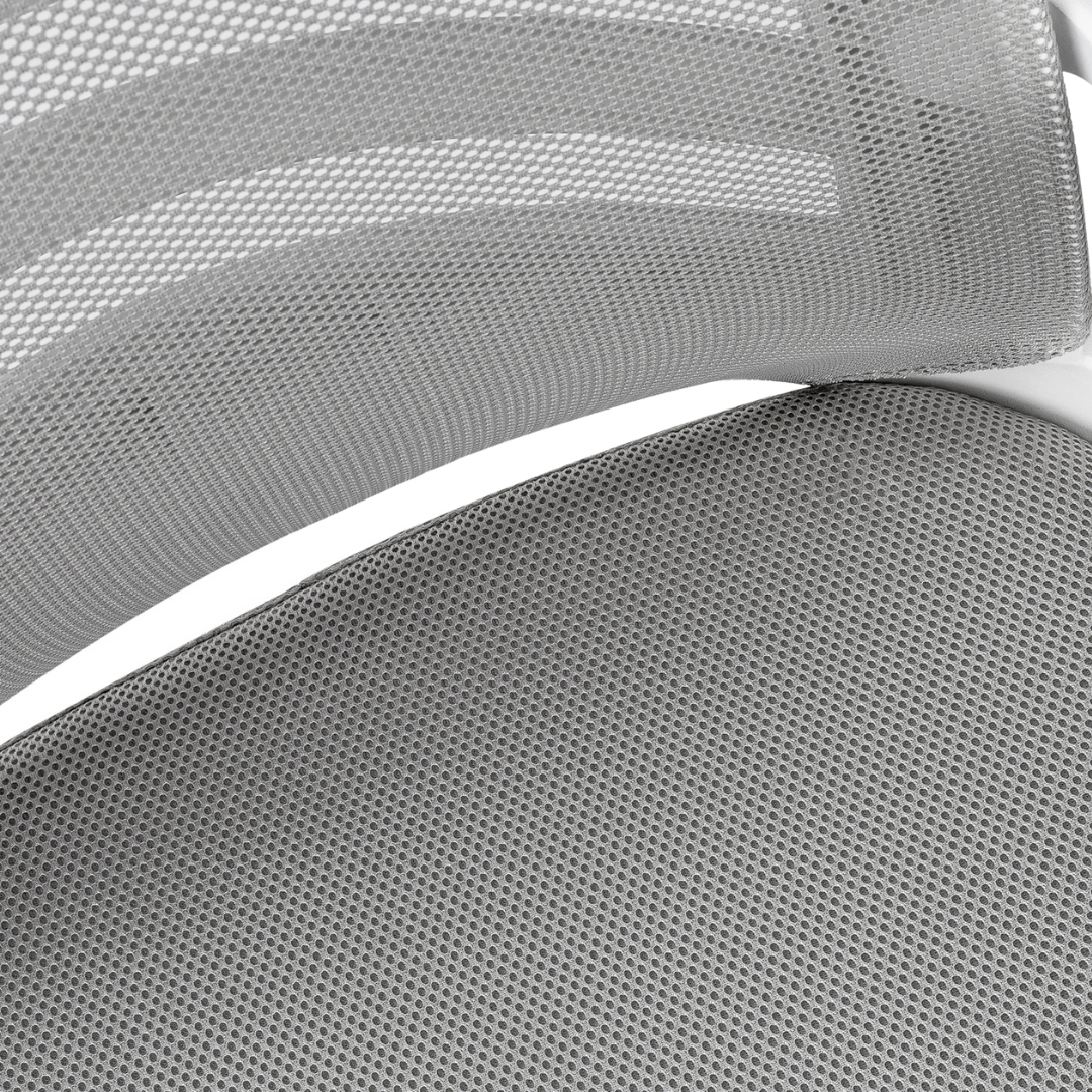 Aerolite – Chaise de bureau mi-haute en maille – Blanc et gris