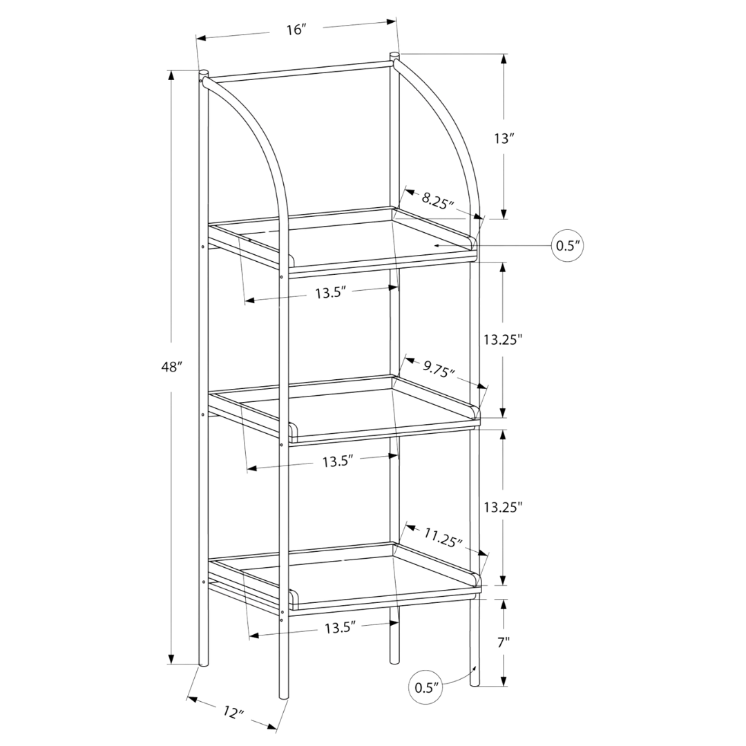 Ladderyx – Bibliothèque échelle en métal de 122 cm (48 po) de hauteur – Taupe foncé