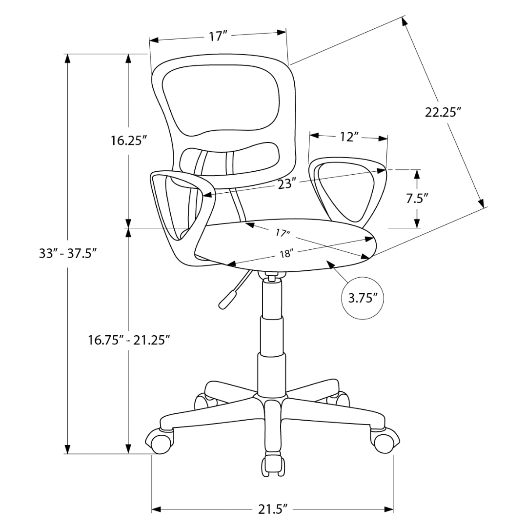 Miniflex – Chaise de bureau jeune en maille – Noire