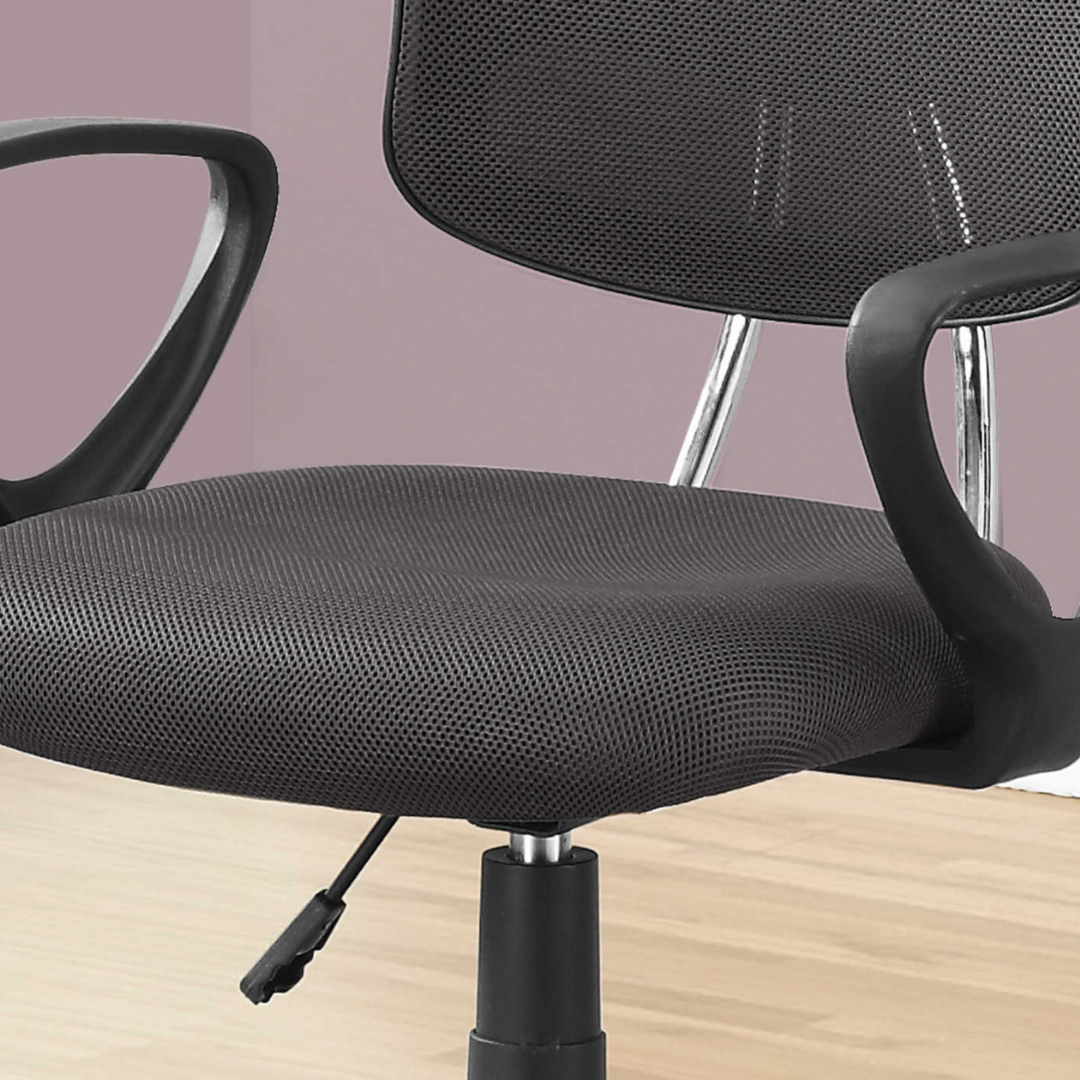 Miniflex chaise de bureau jeunesse mailles grises dossier ergonomique base métal noir Montréal
