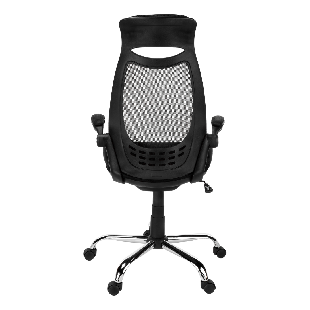 Aeroventis – Fauteuil de bureau à dossier haut en maille – Maille noire et chrome