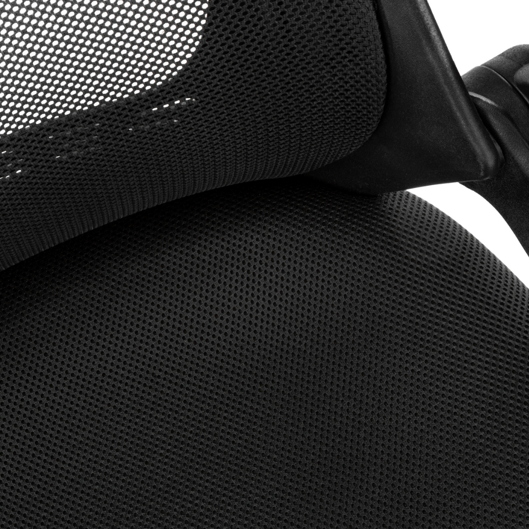 Aeroventis – Fauteuil de bureau à dossier haut en maille – Maille noire et chrome