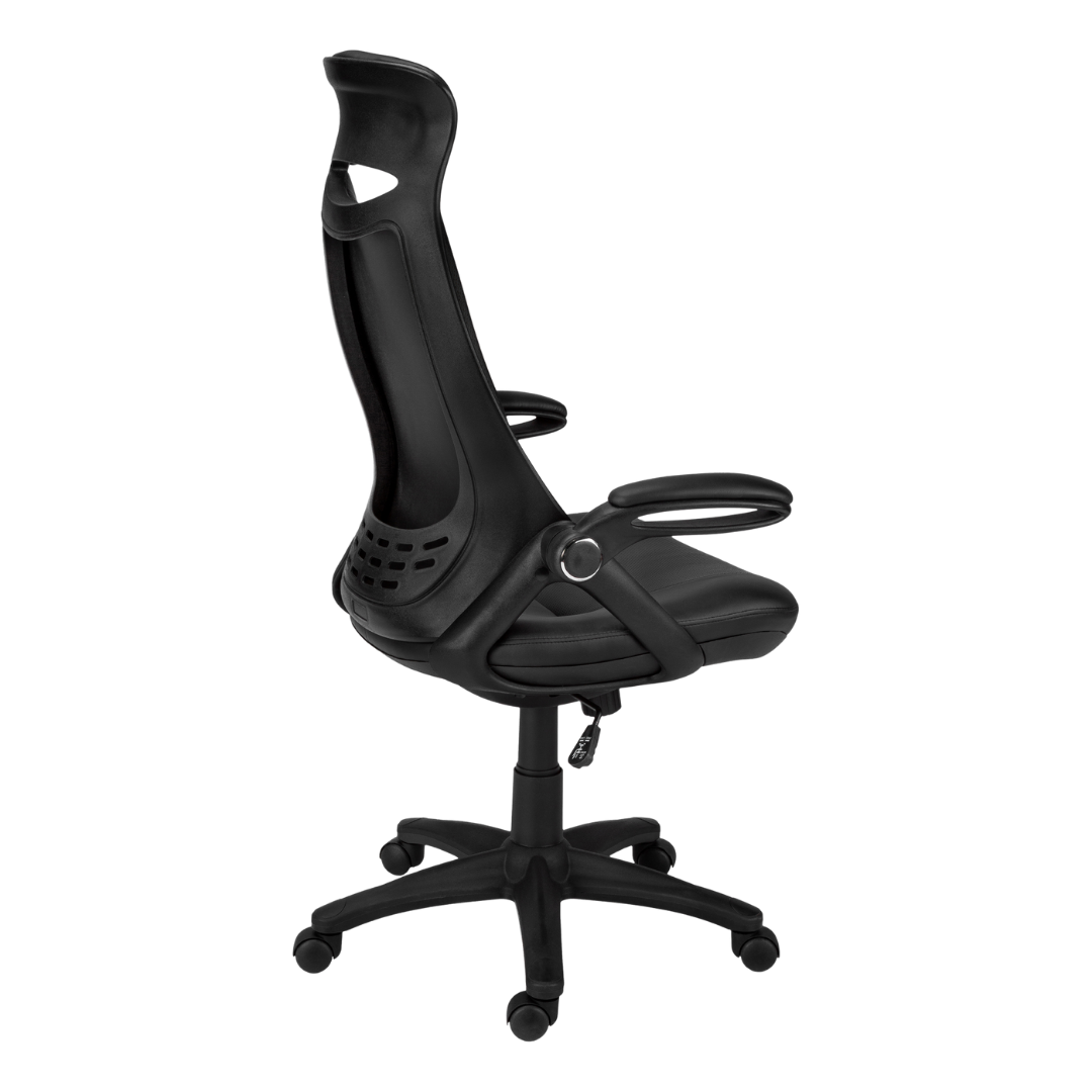 Aeroventis – Fauteuil de direction à dossier haut – Aspect cuir noir