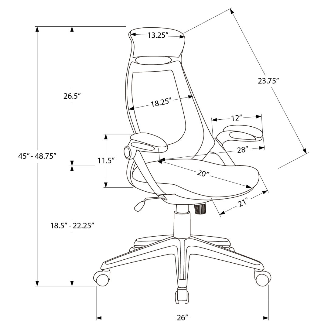 Aeroventis – Fauteuil de direction à dossier haut – Aspect cuir noir