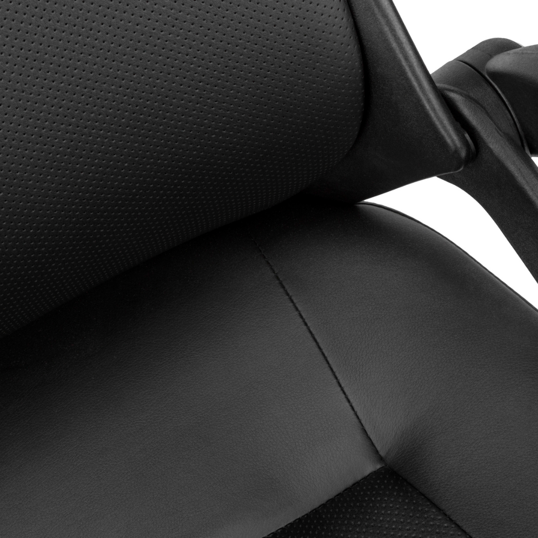Aeroventis – Fauteuil de direction à dossier haut – Aspect cuir noir
