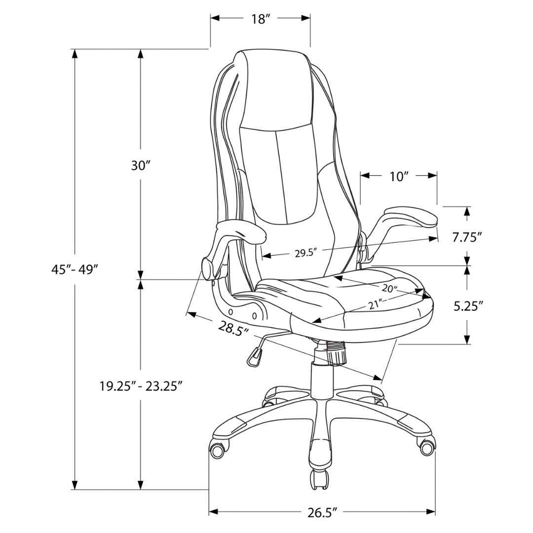 Ergoblade – Fauteuil de bureau gaming à dossier haut – Noir