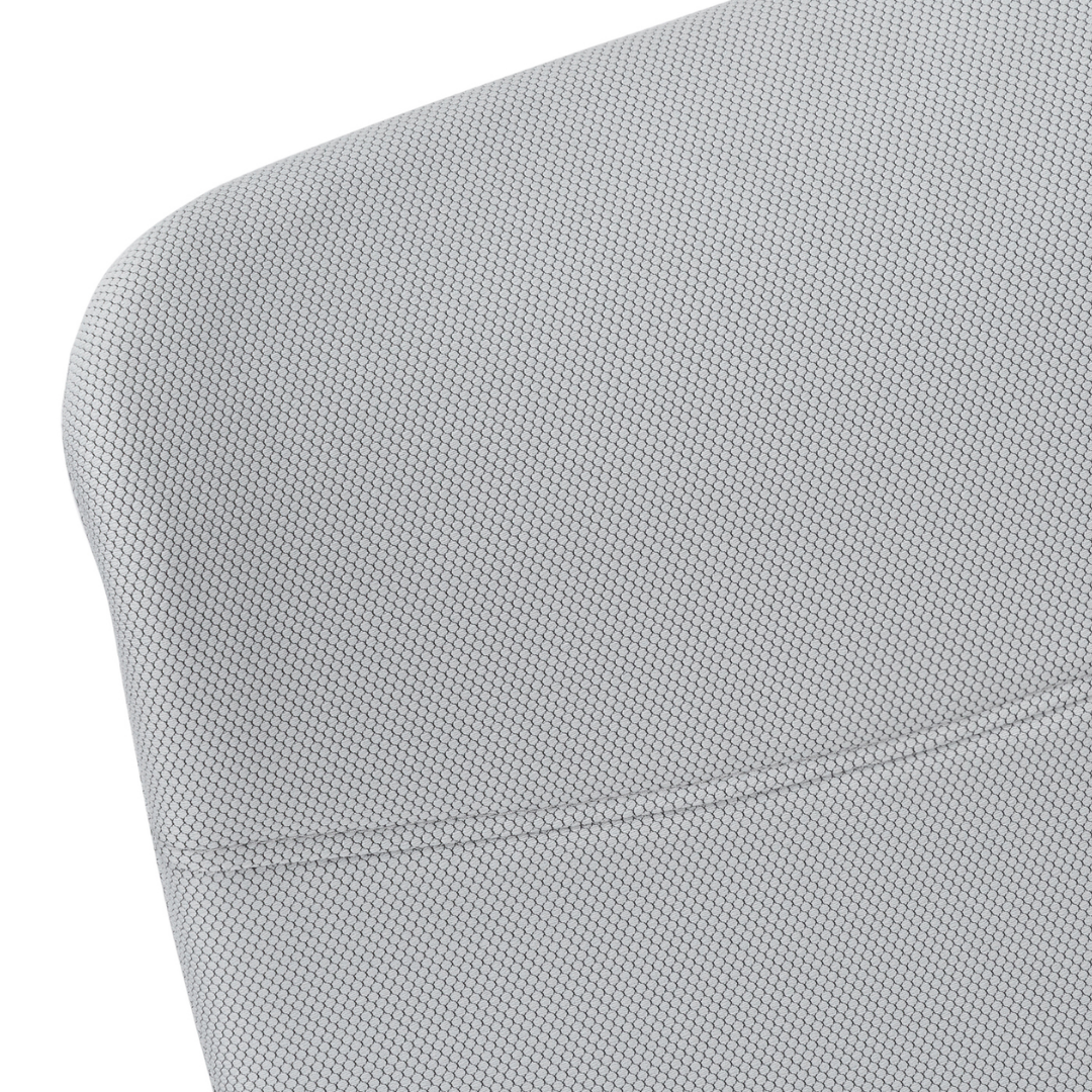 Ergomax – Fauteuil de bureau à dossier haut – Tissu blanc et gris