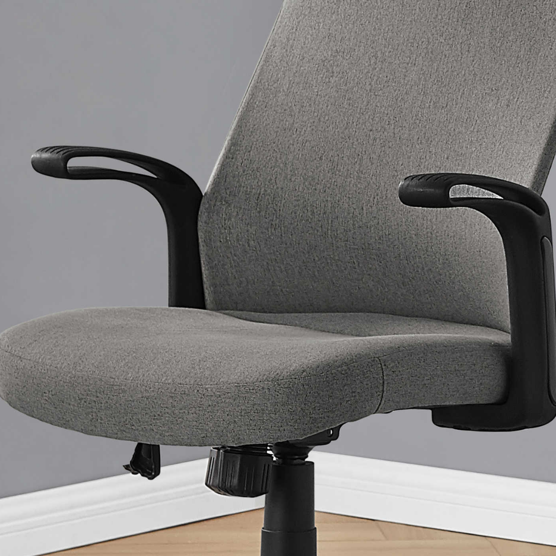 Ergomax – Fauteuil de bureau à dossier haut – Tissu gris foncé