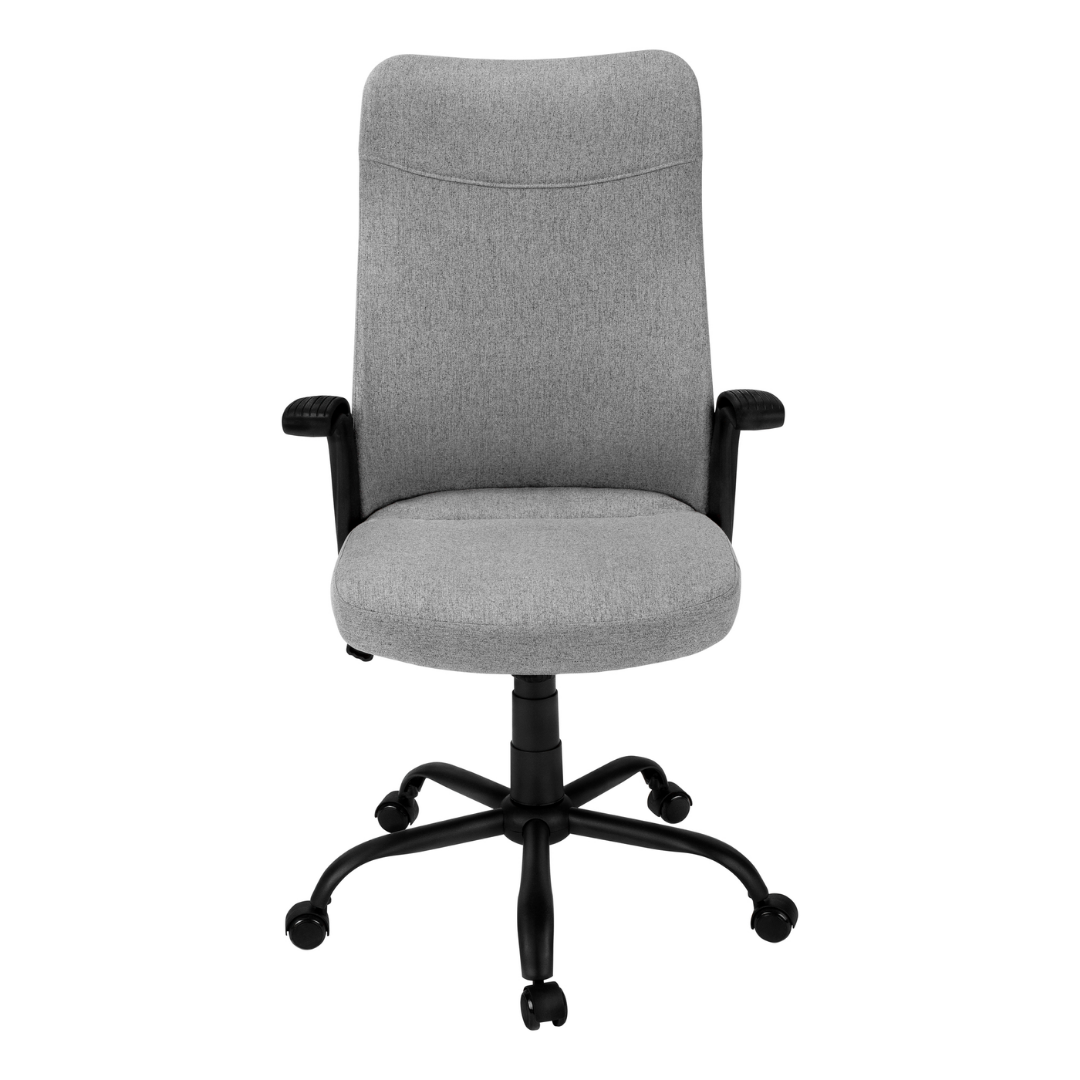 Ergomax – Fauteuil de bureau à dossier haut – Tissu gris foncé