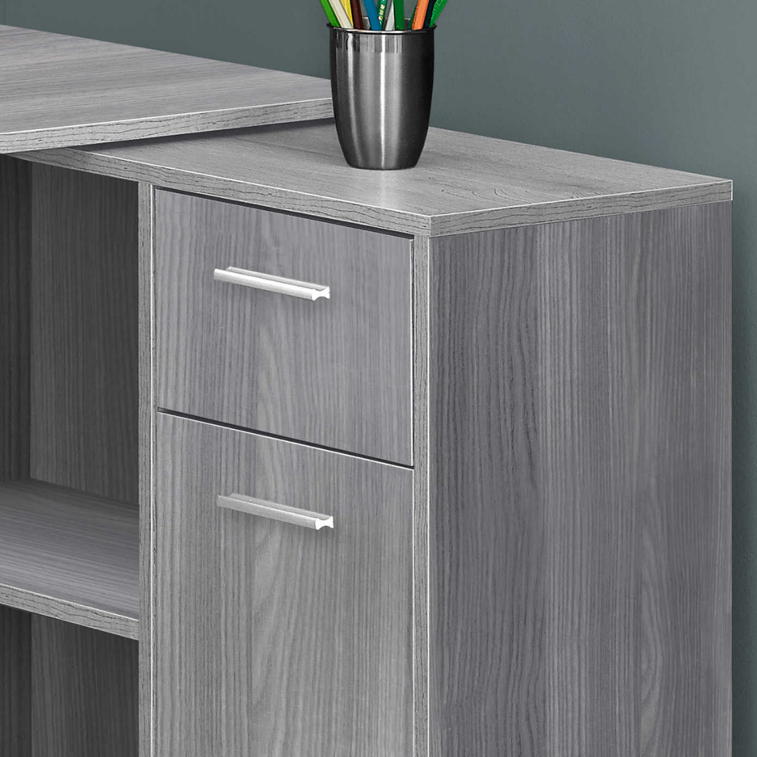 Bureau d'ordinateur en L Sarvio – Gris