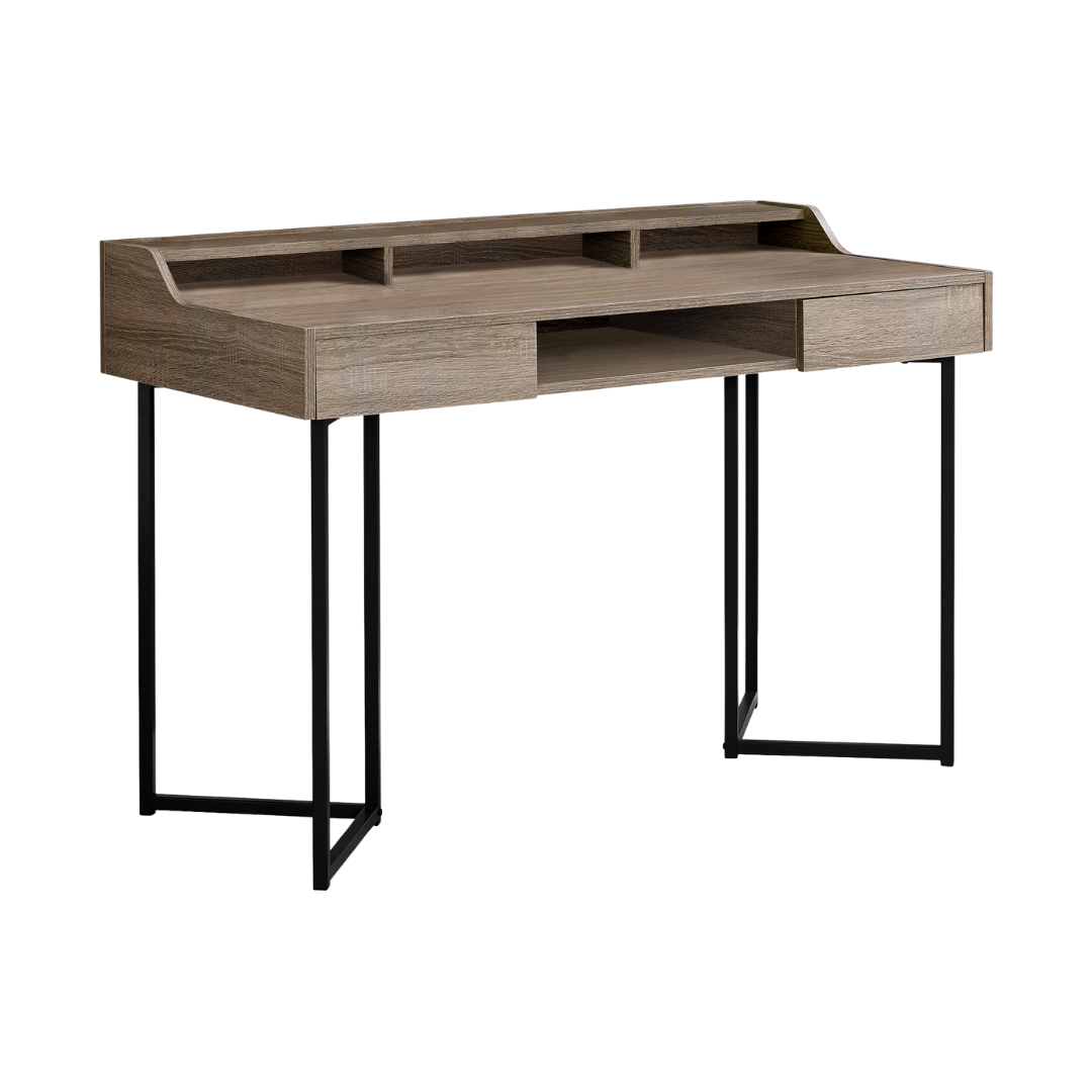 Cubvera – Writing Desk – Dark Taupe / Black Metal