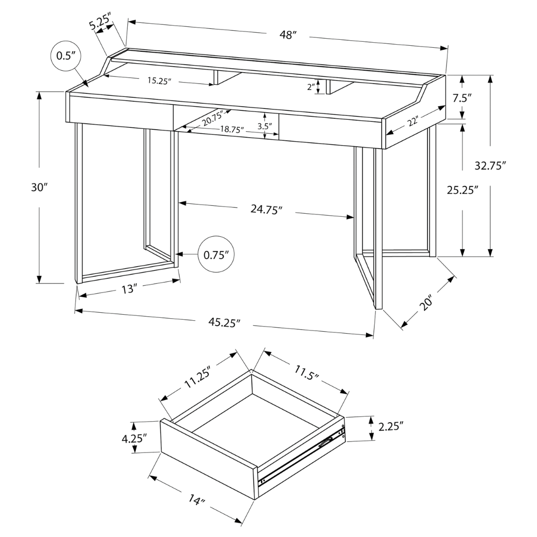 Cubvera – Bureau – Métal blanc/argenté