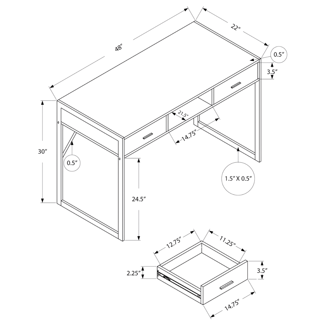 Framevo – Bureau – Espresso / Métal argenté