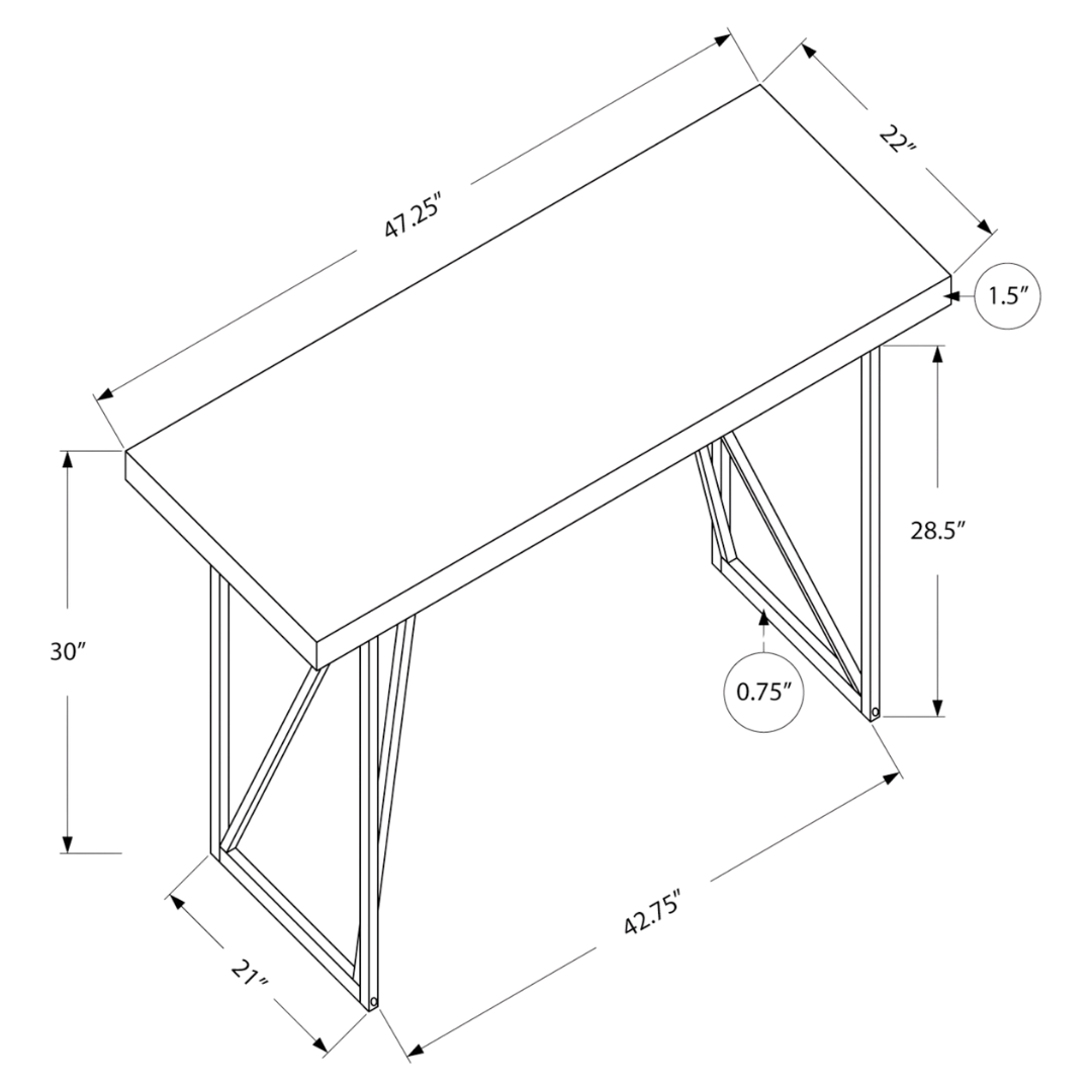 Merido – Computer Desk – White / Silver Metal