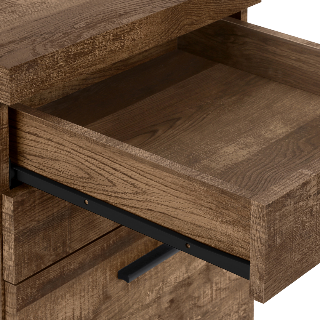 Rustelo – 3-Drawer Filing Cabinet – Brown Reclaimed Wood