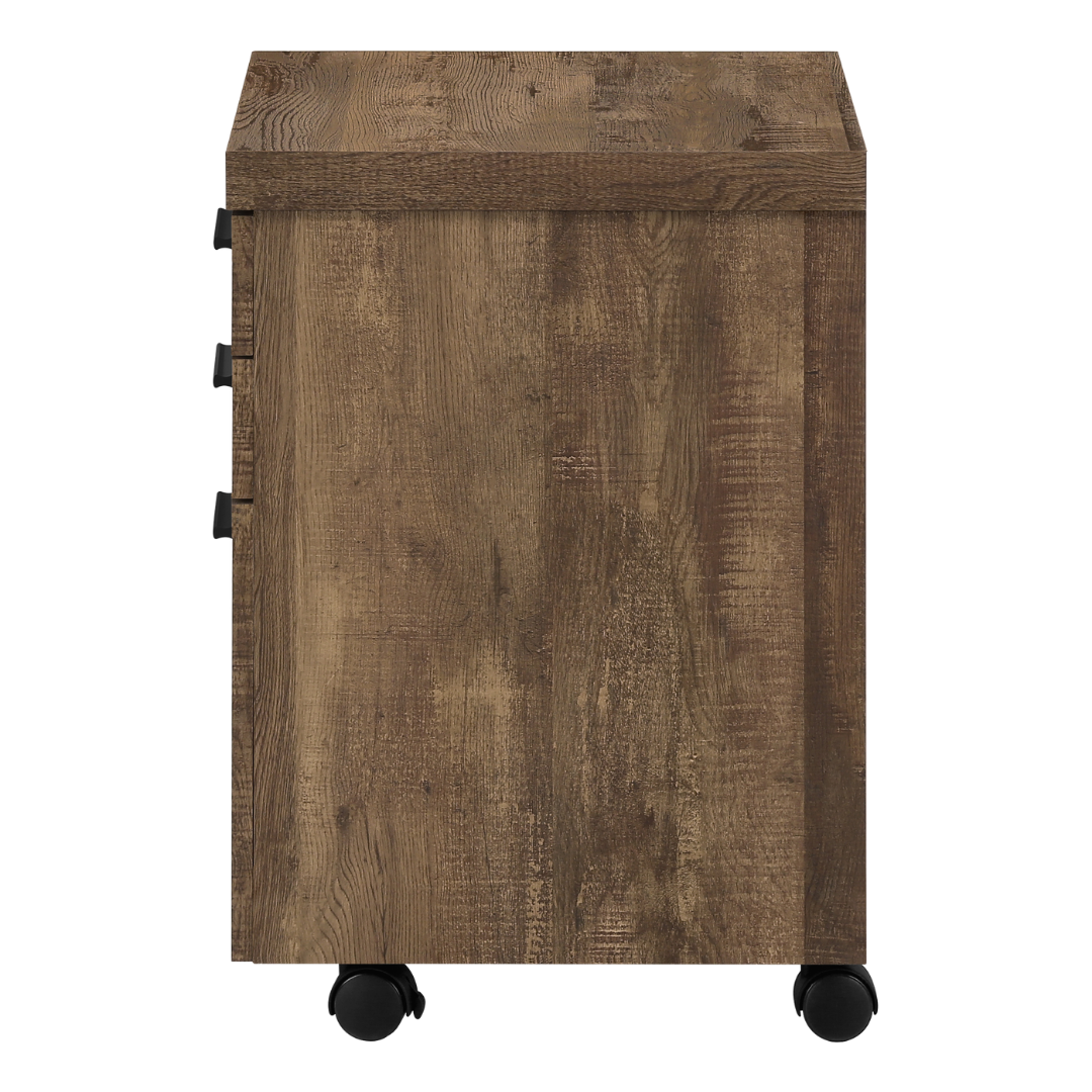 Rustelo – 3-Drawer Filing Cabinet – Brown Reclaimed Wood