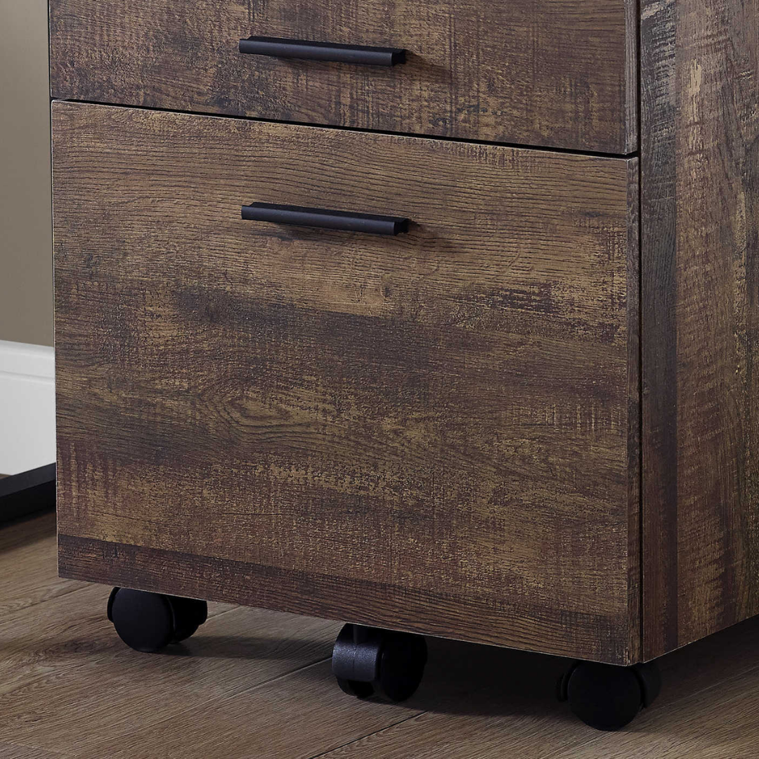 Rustelo – 3-Drawer Filing Cabinet – Brown Reclaimed Wood