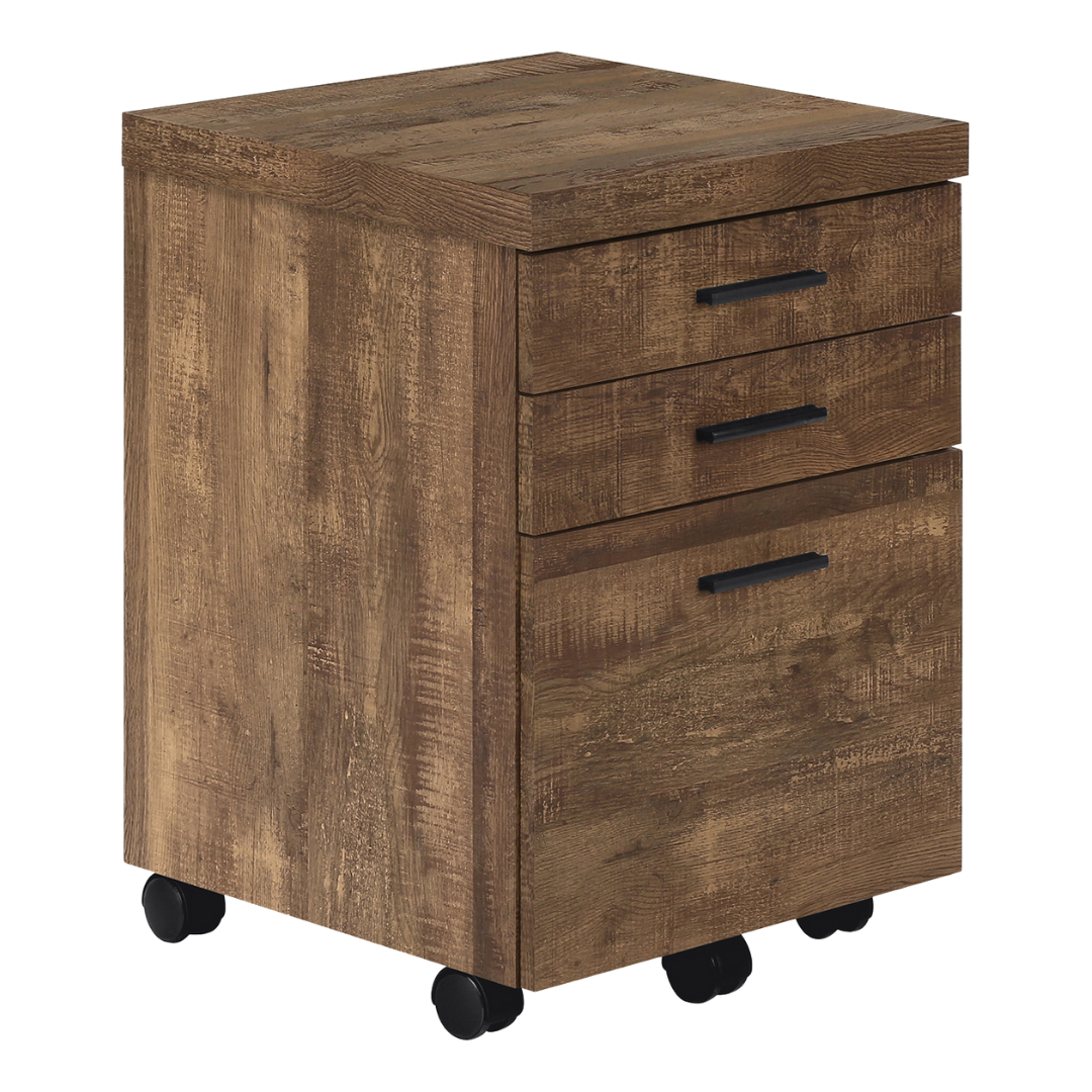 Rustelo – Classeur à 3 tiroirs – Bois de récupération brun